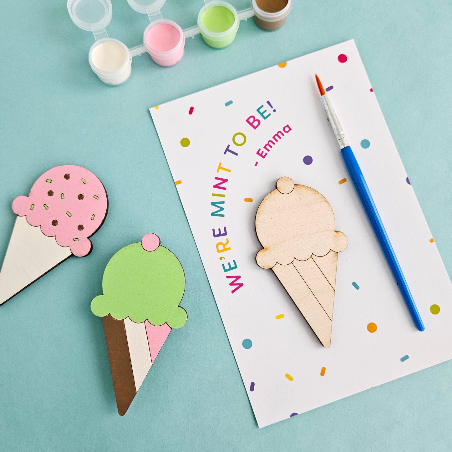 Ice Cream Party Favor Paint Kit, personalized