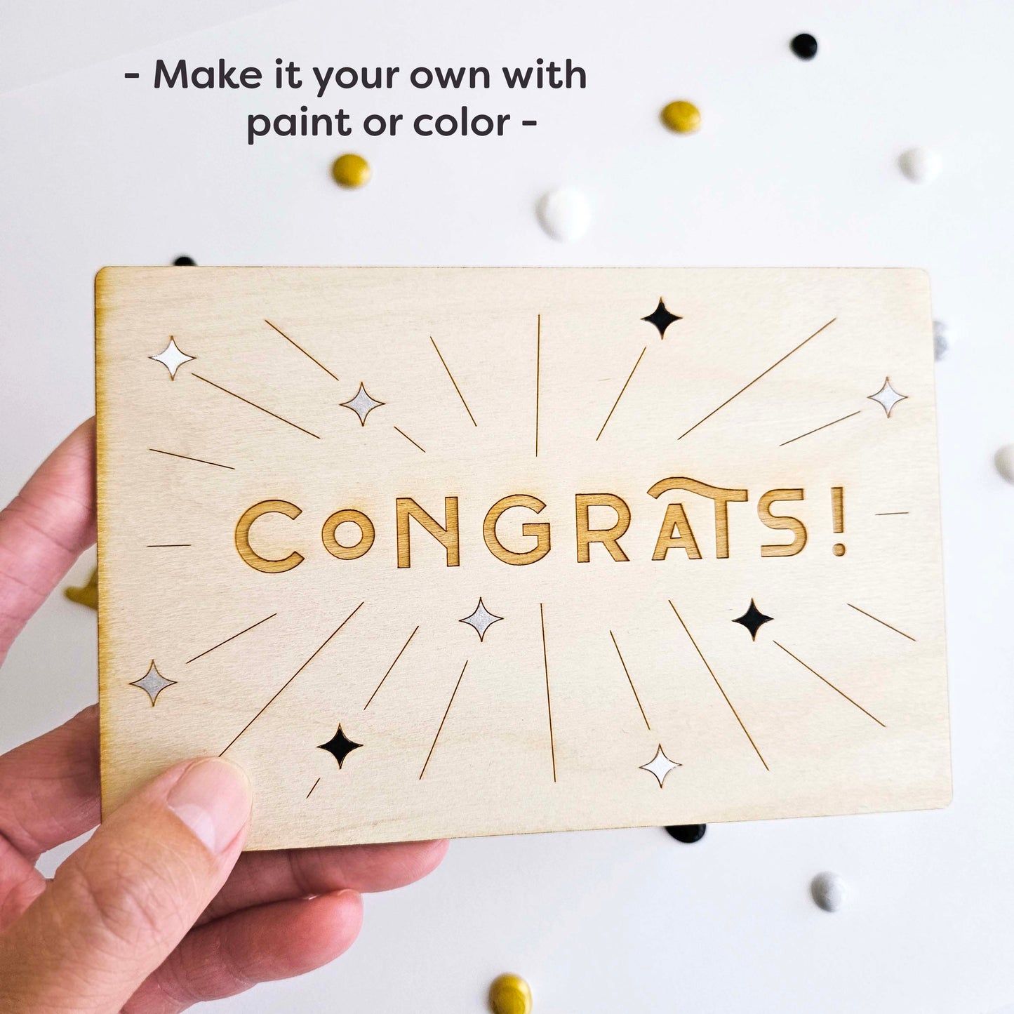 Congrats Wood Card