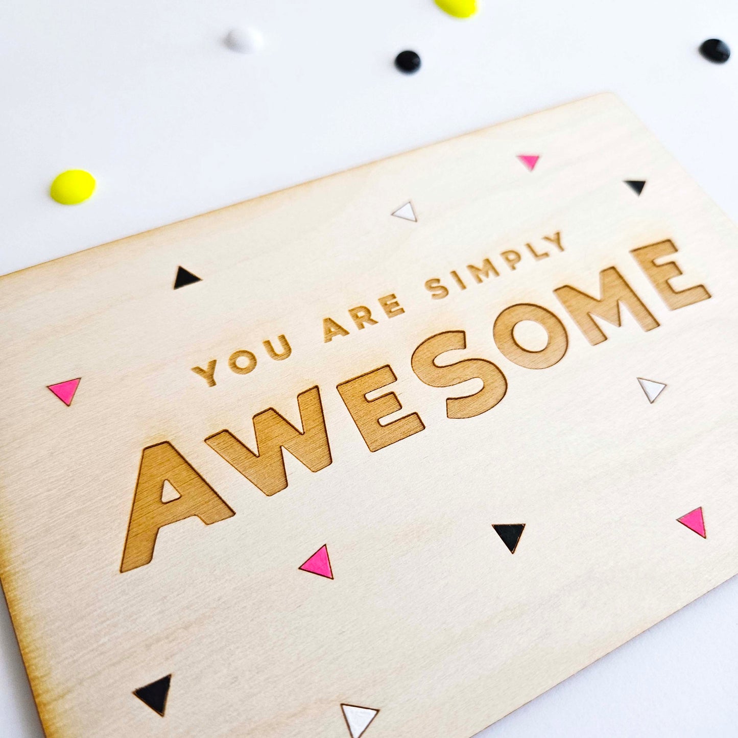 You're Awesome Wood Card, Hand-painted
