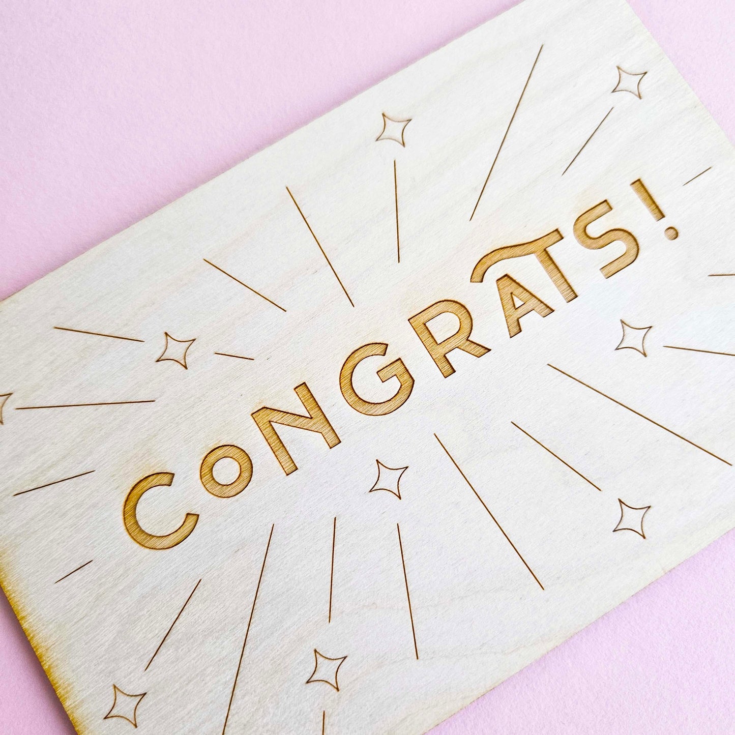 Congrats Wood Card