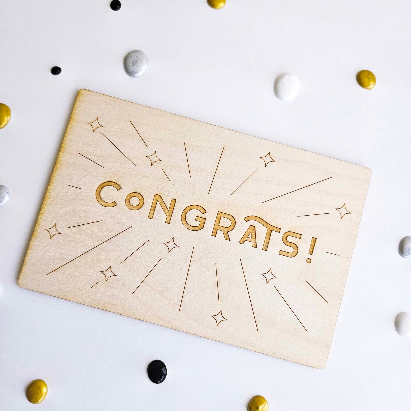 Congrats Wood Card