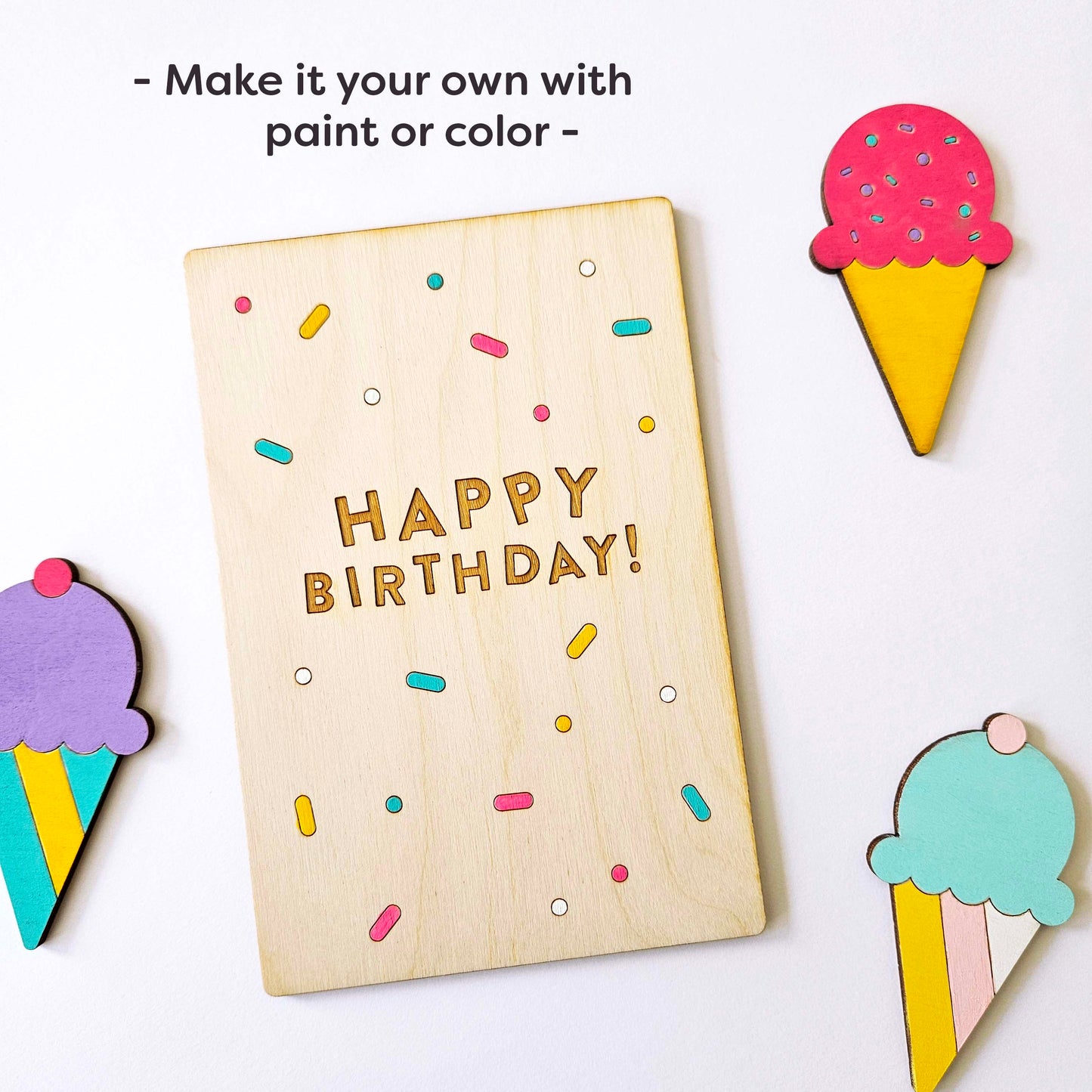 Happy Birthday Wood Card