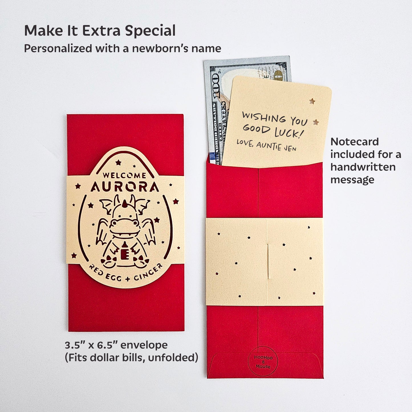 2024 Dragon Red Egg and Ginger / 100 Days Red Envelope, personalized