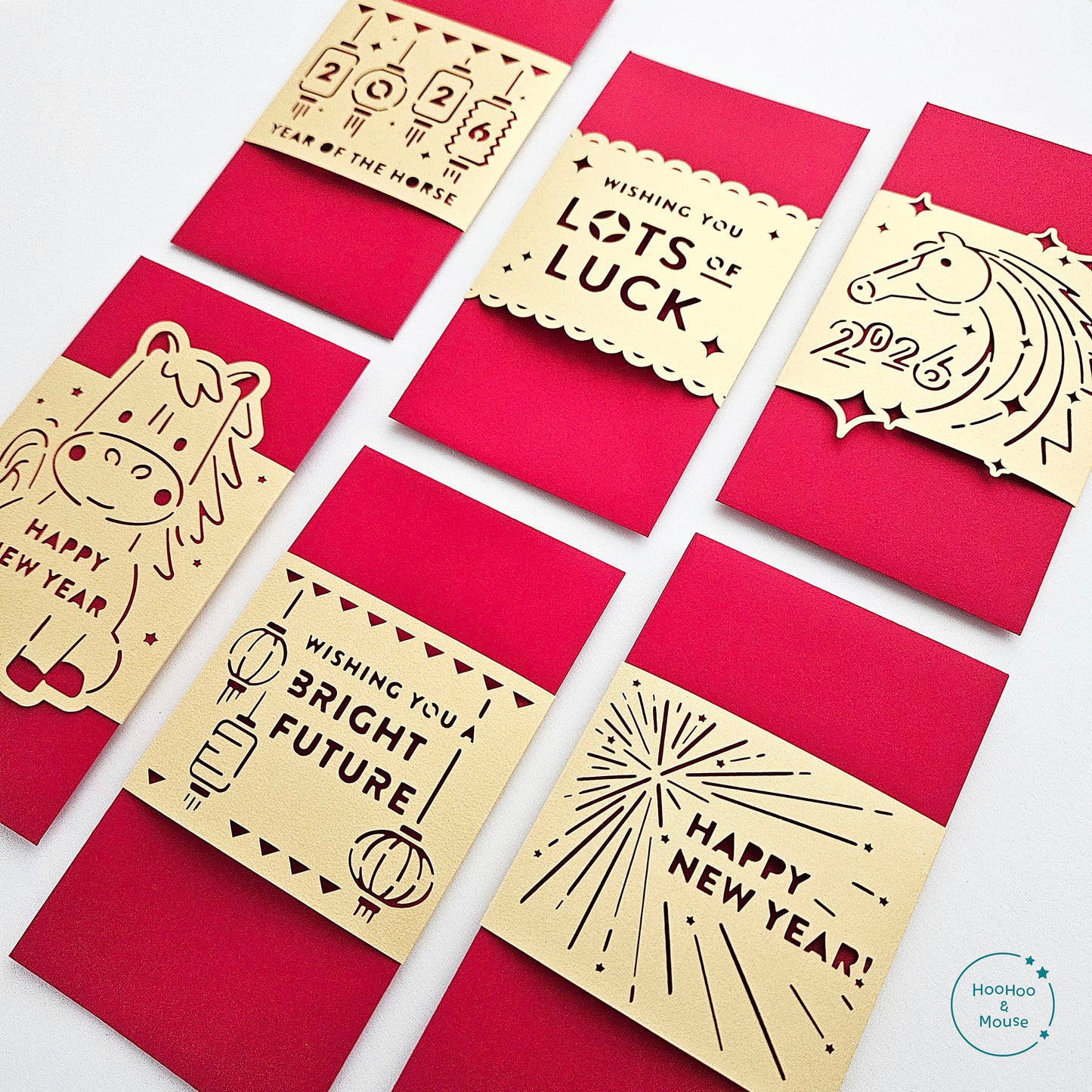 2026 Lunar New Year Red Envelopes, Set of 6 Designs