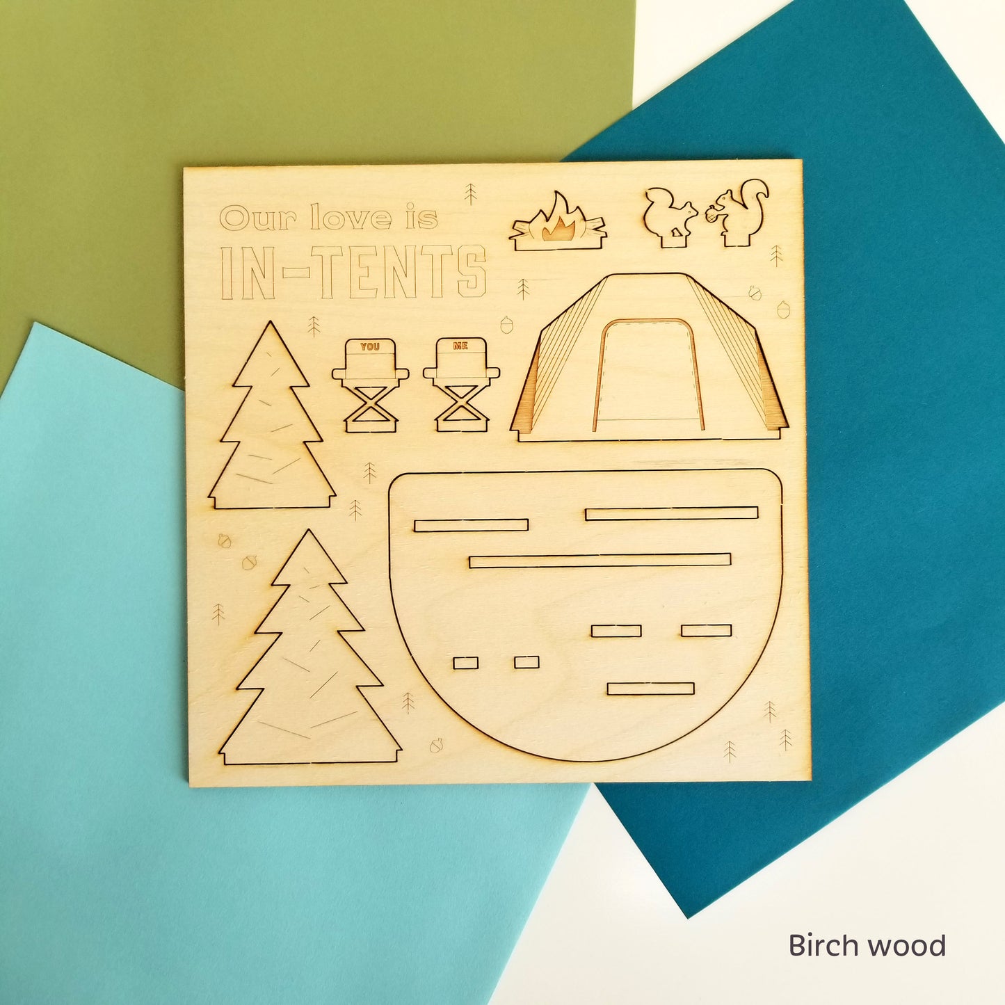 Our Love Is In-Tents Wood CardScape