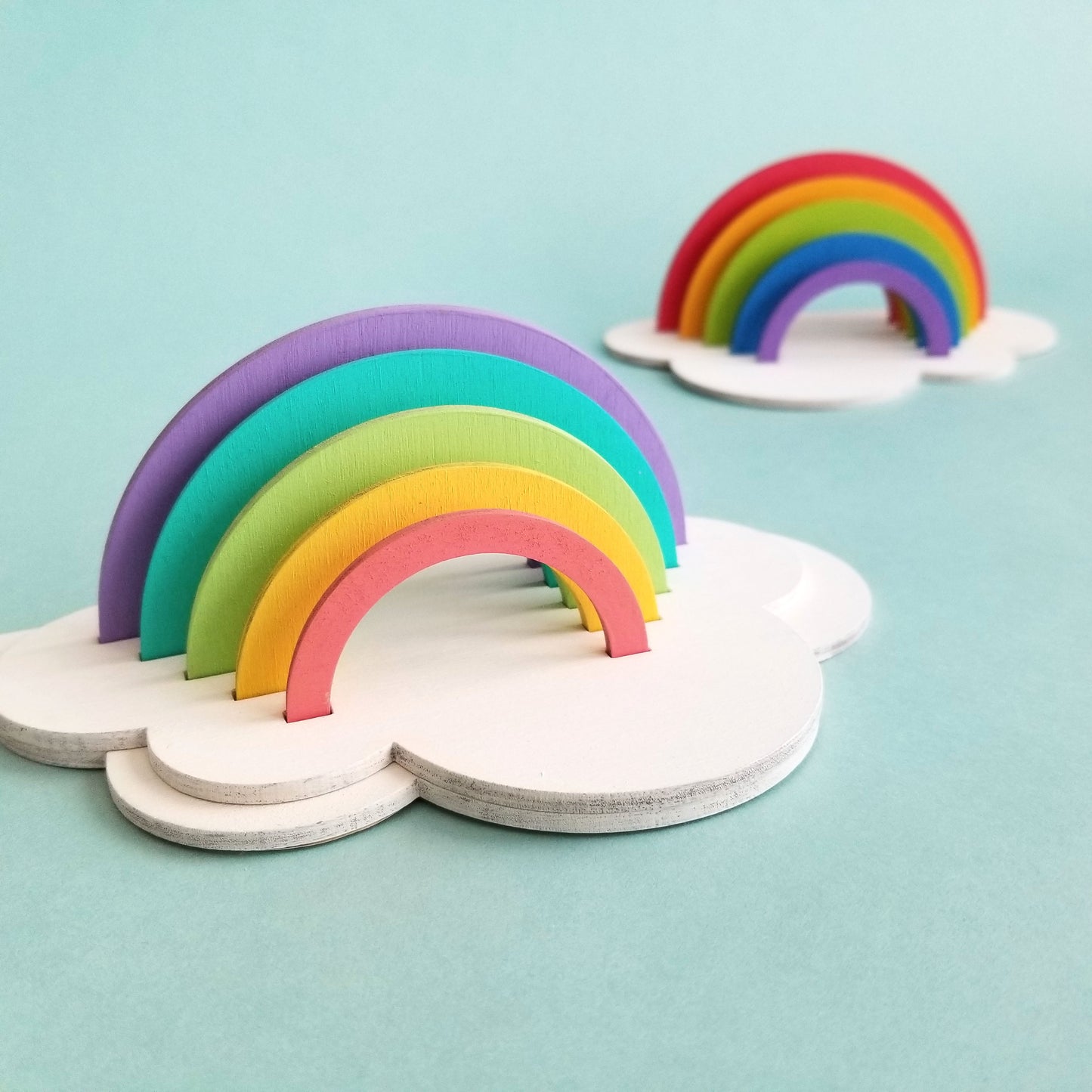Wooden Rainbow Cloud Paint Kit