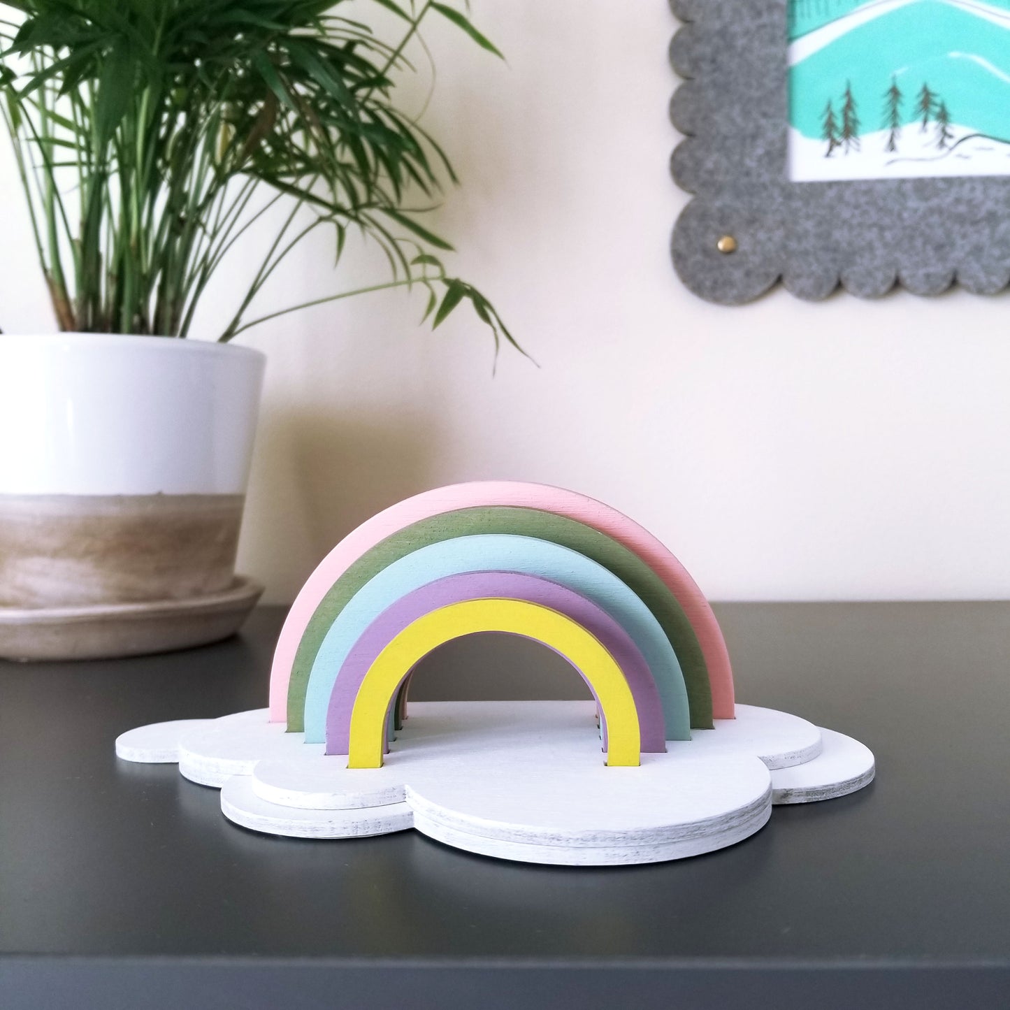 Wooden Rainbow Cloud Paint Kit