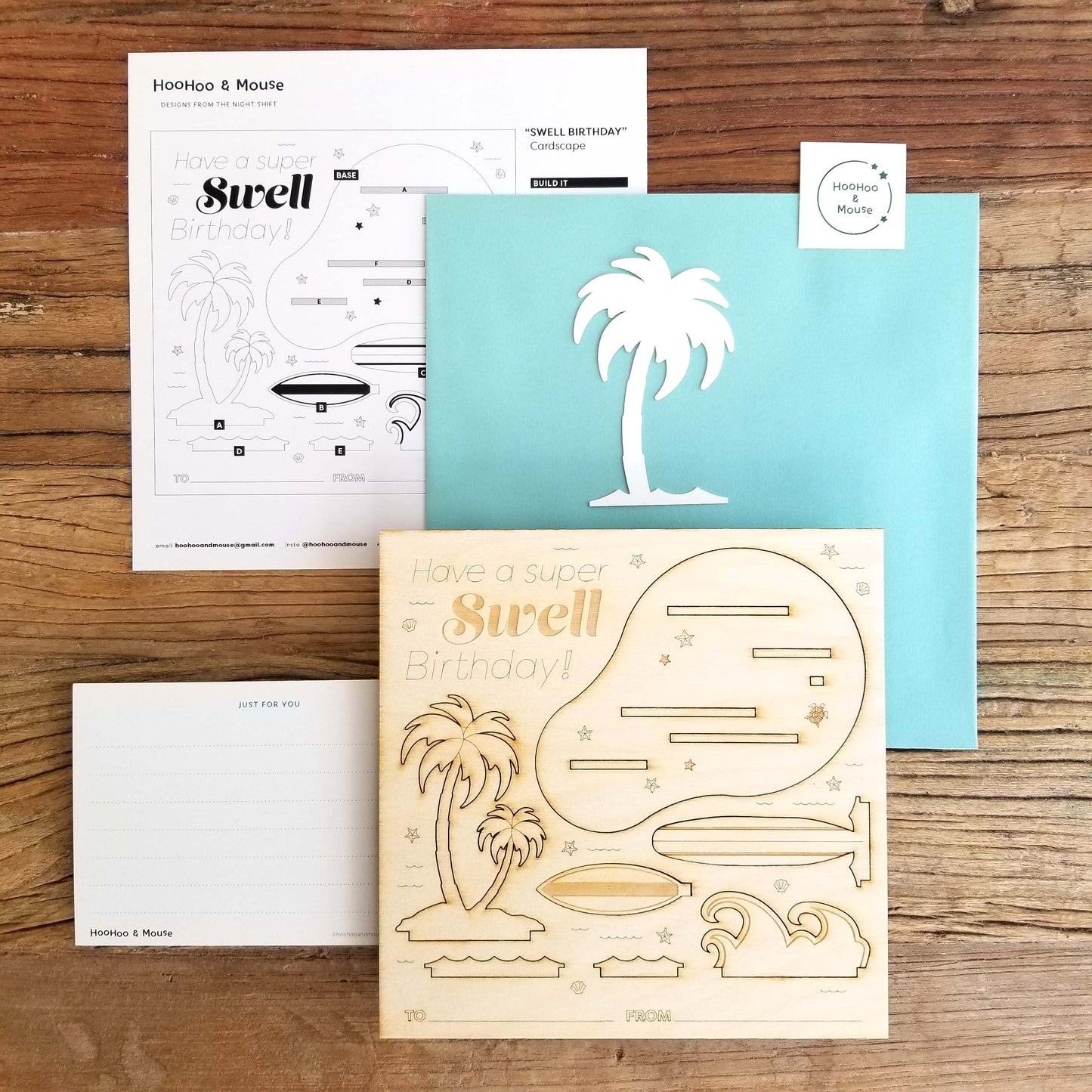 Have a Swell Birthday Wood CardScape