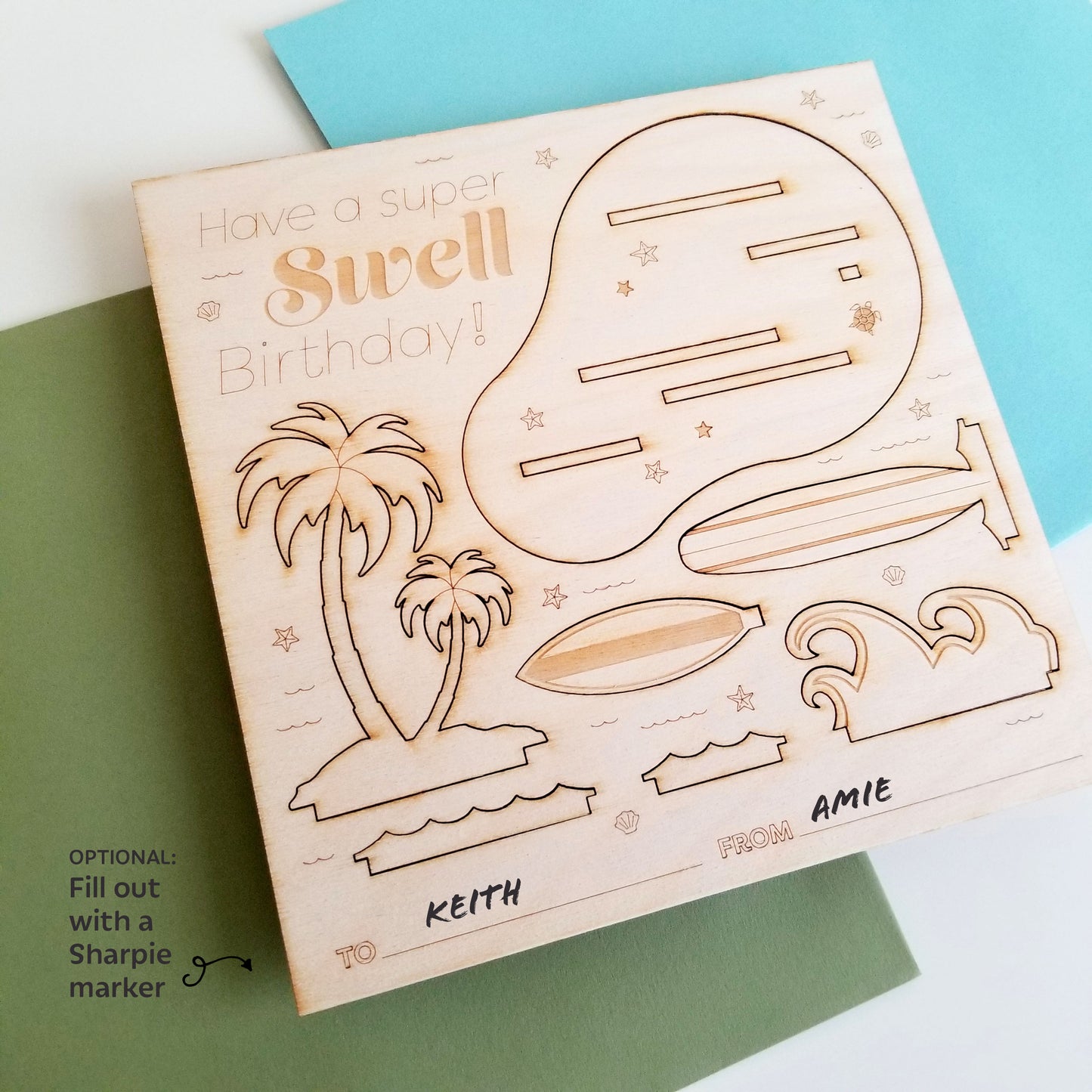 Have a Swell Birthday Wood CardScape