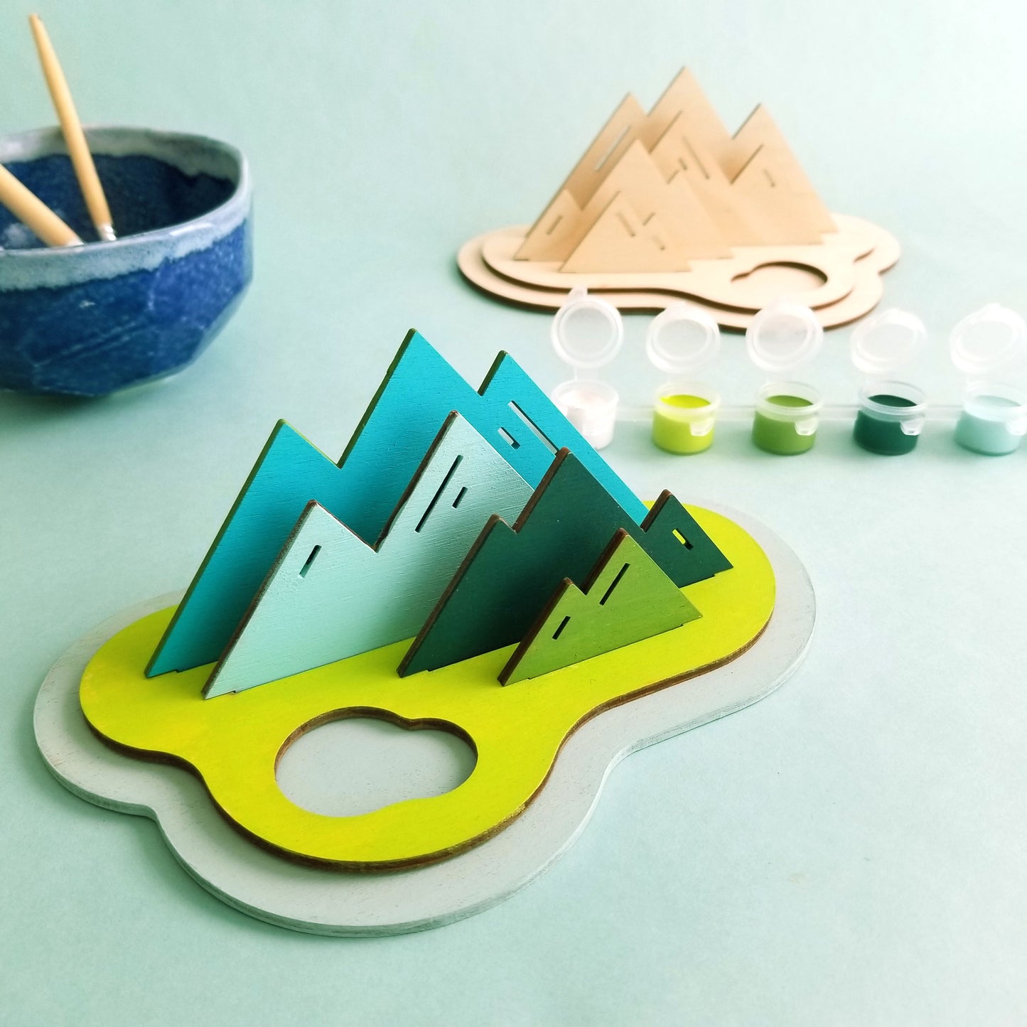 Wooden Mountain Landscape Paint Kit