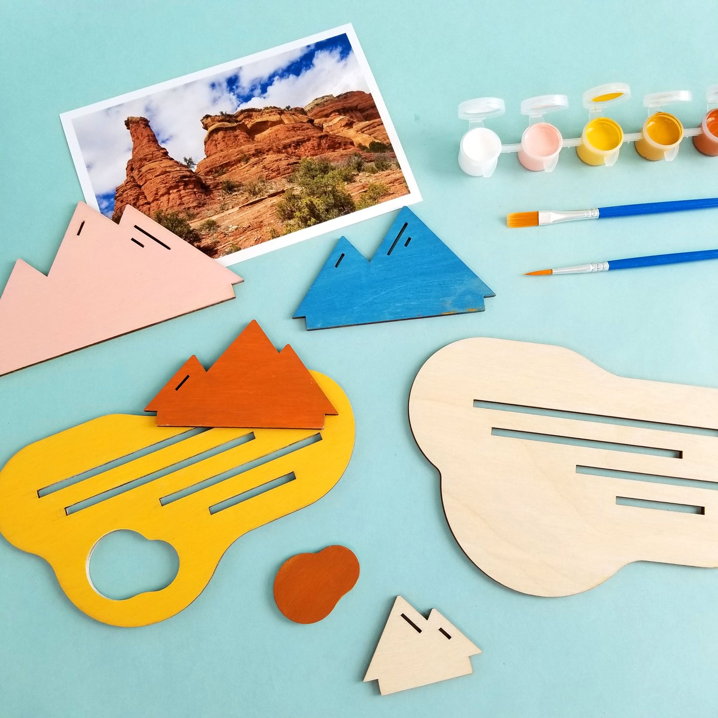 Wooden Mountain Landscape Paint Kit