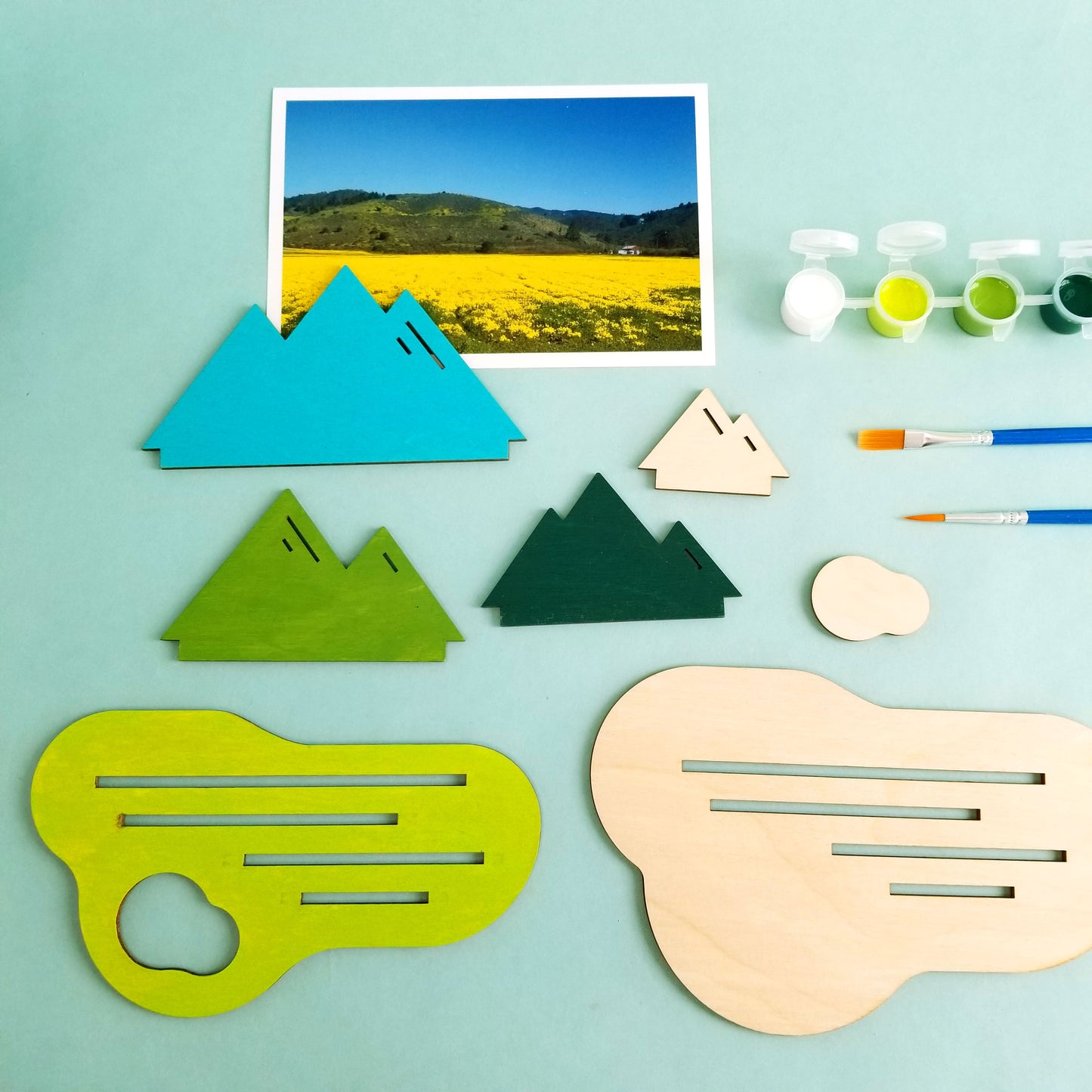 Wooden Mountain Landscape Paint Kit