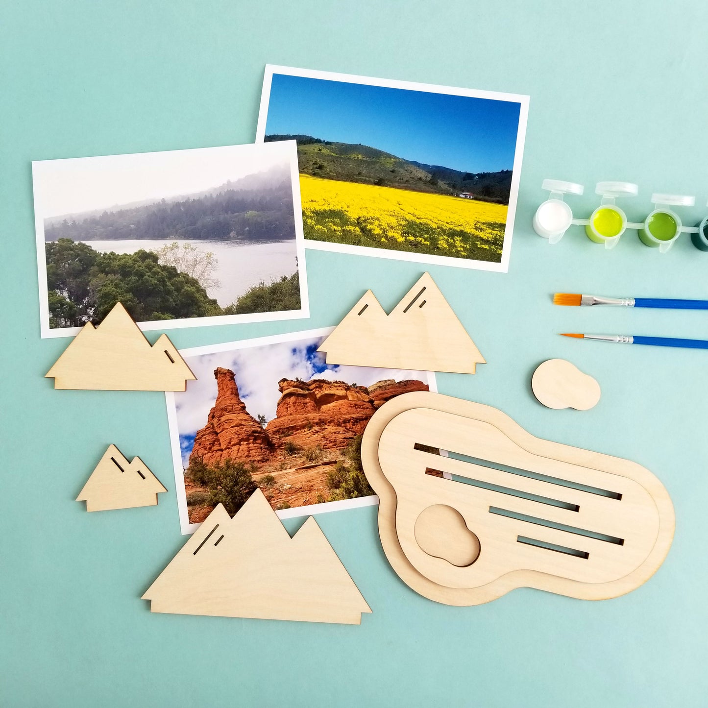 Wooden Mountain Landscape Paint Kit