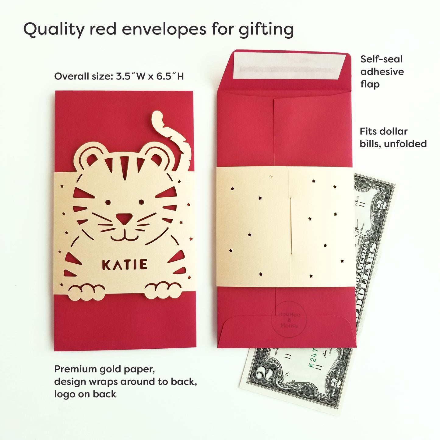 2022 Year of the Tiger Red Envelope, personalized