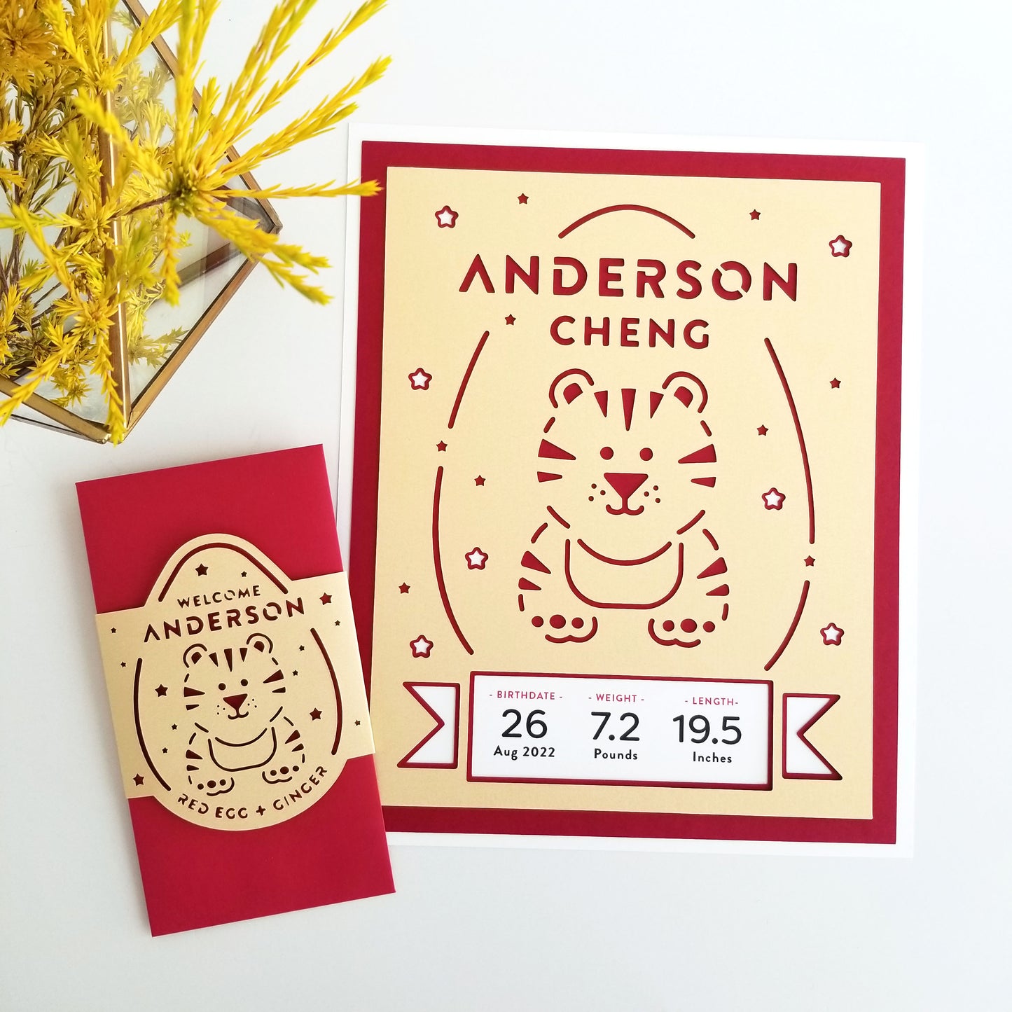 2022 Tiger Red Egg and Ginger Red Envelope, personalized