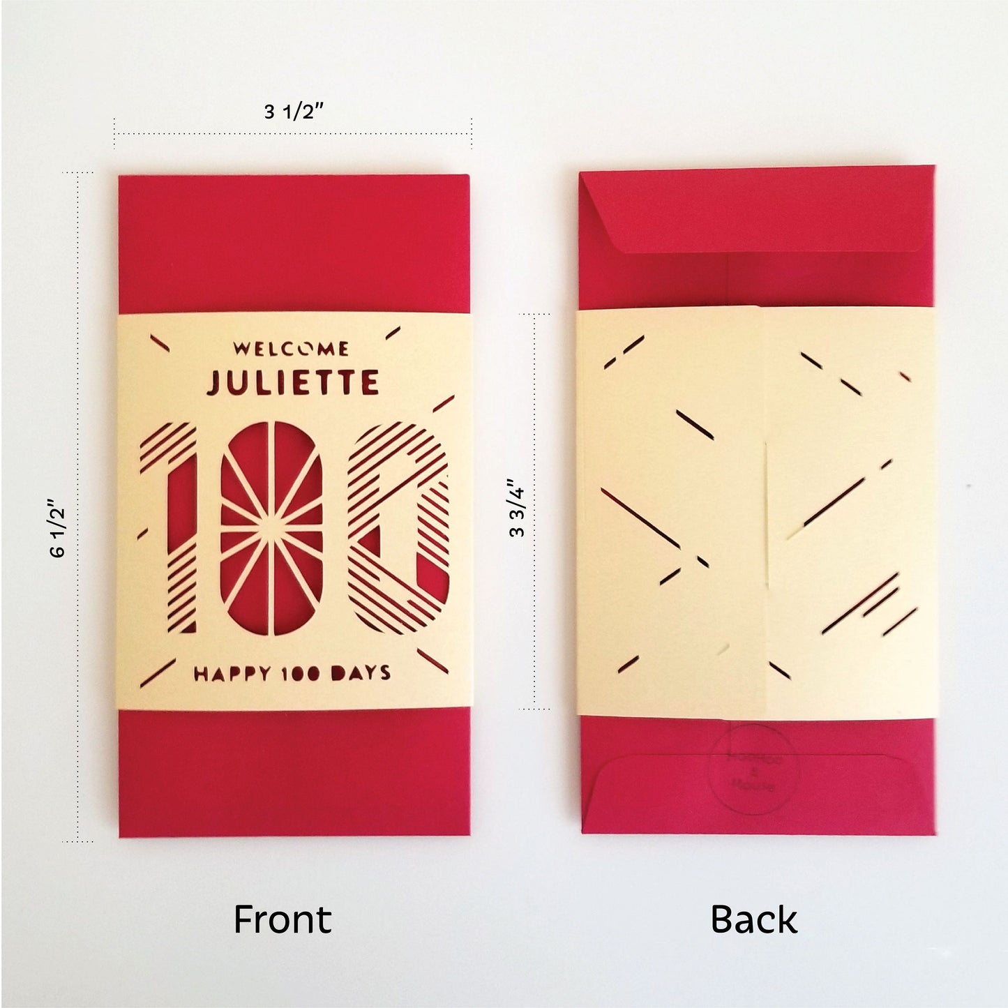 100 Days Red Envelope, personalized