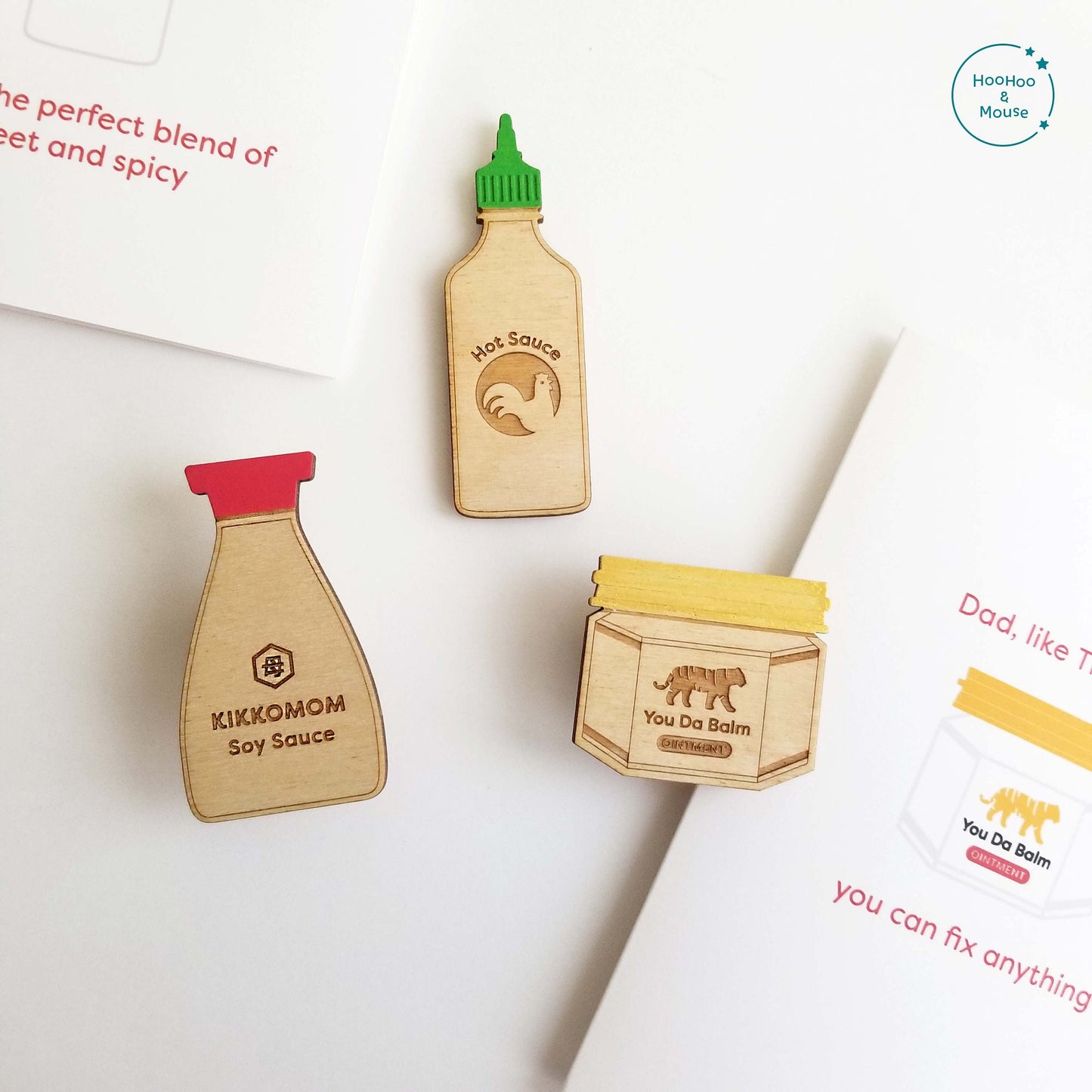 Soy Sauce "KikkoMOM" Card, with hand-painted magnet