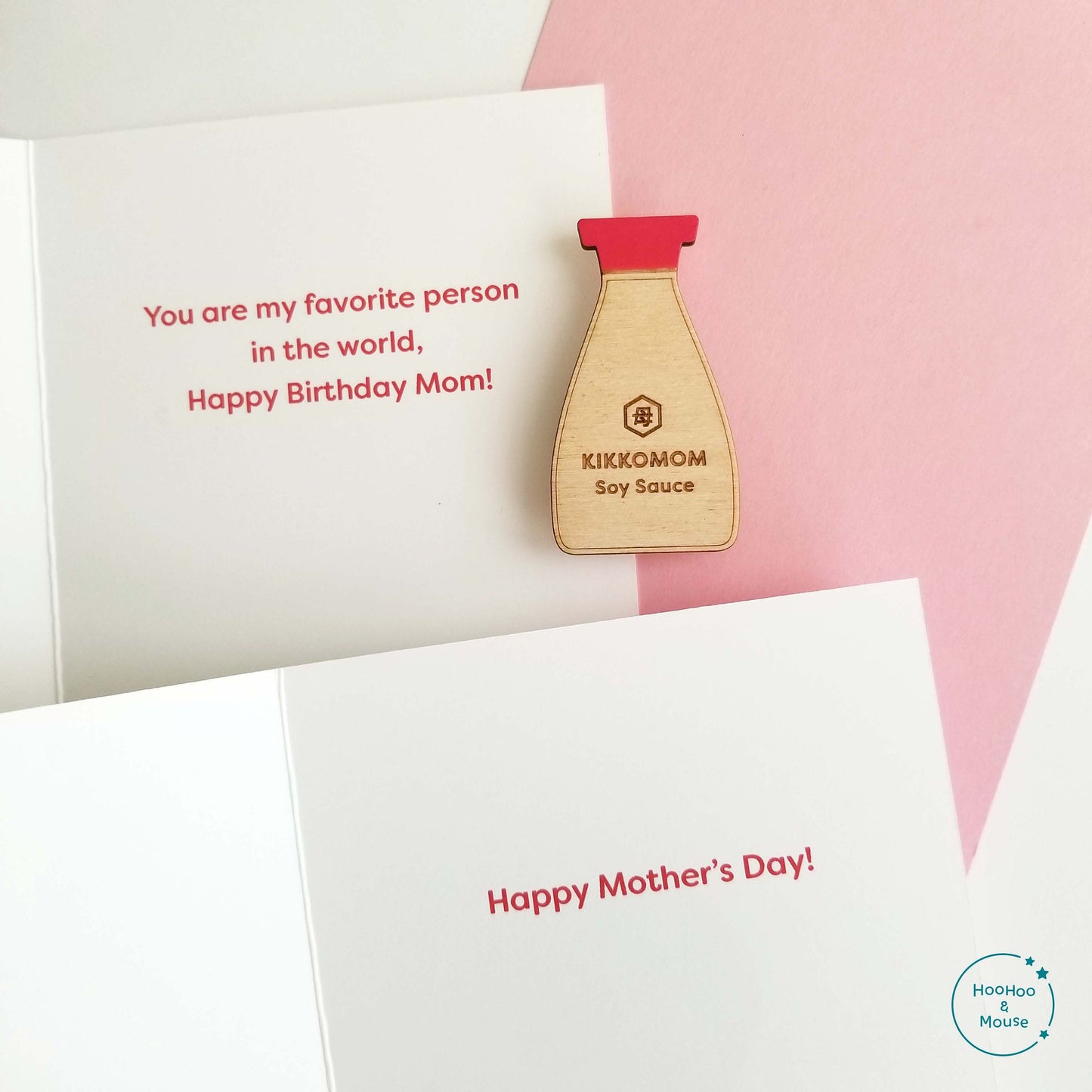 Soy Sauce "KikkoMOM" Card, with hand-painted magnet