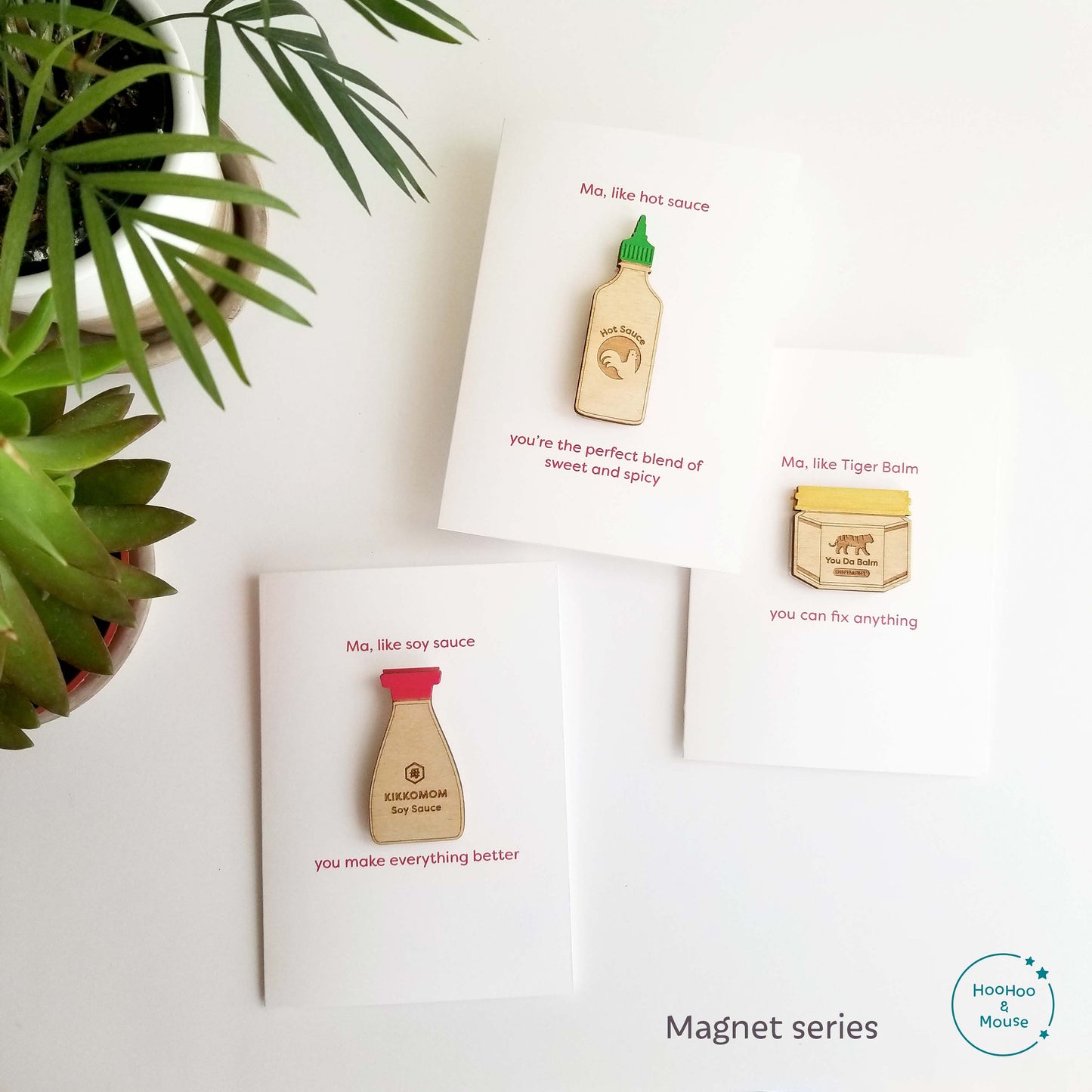 Hot Sauce Card, with hand-painted magnet