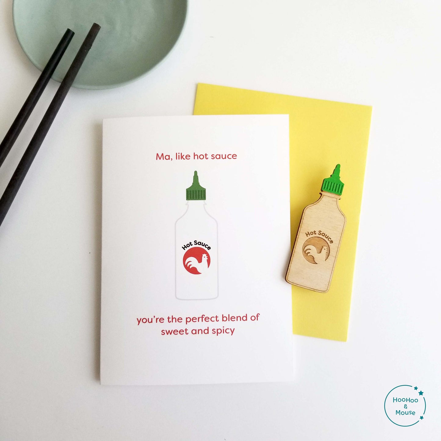 Hot Sauce Card, with hand-painted magnet