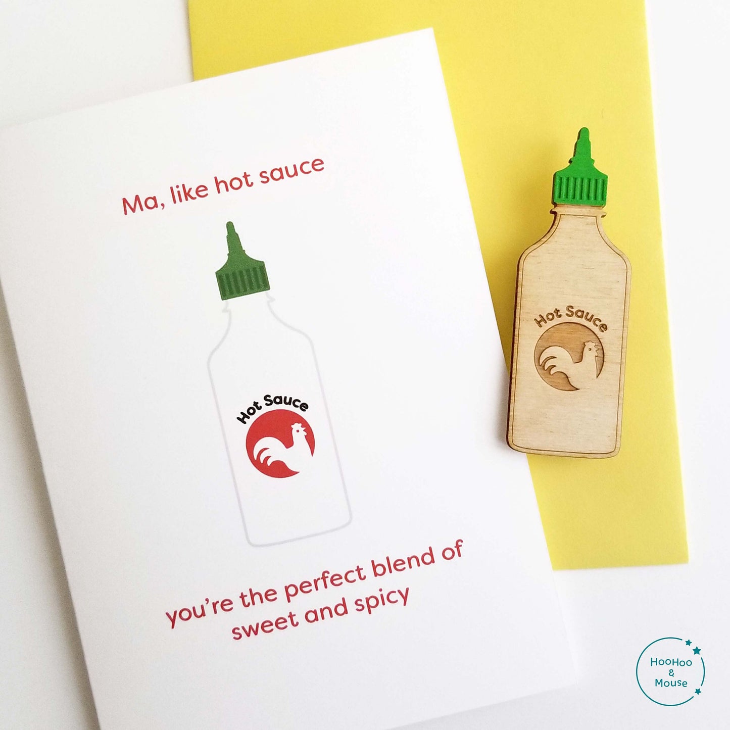 Hot Sauce Card, with hand-painted magnet