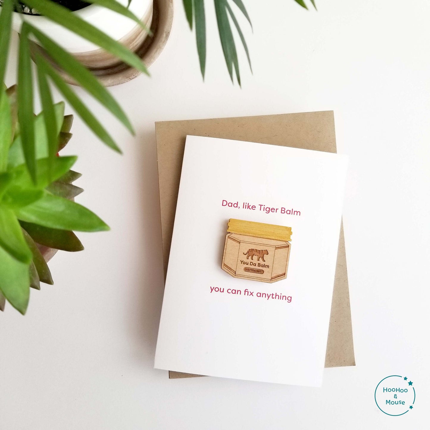 Tiger Balm Card, with hand-painted magnet