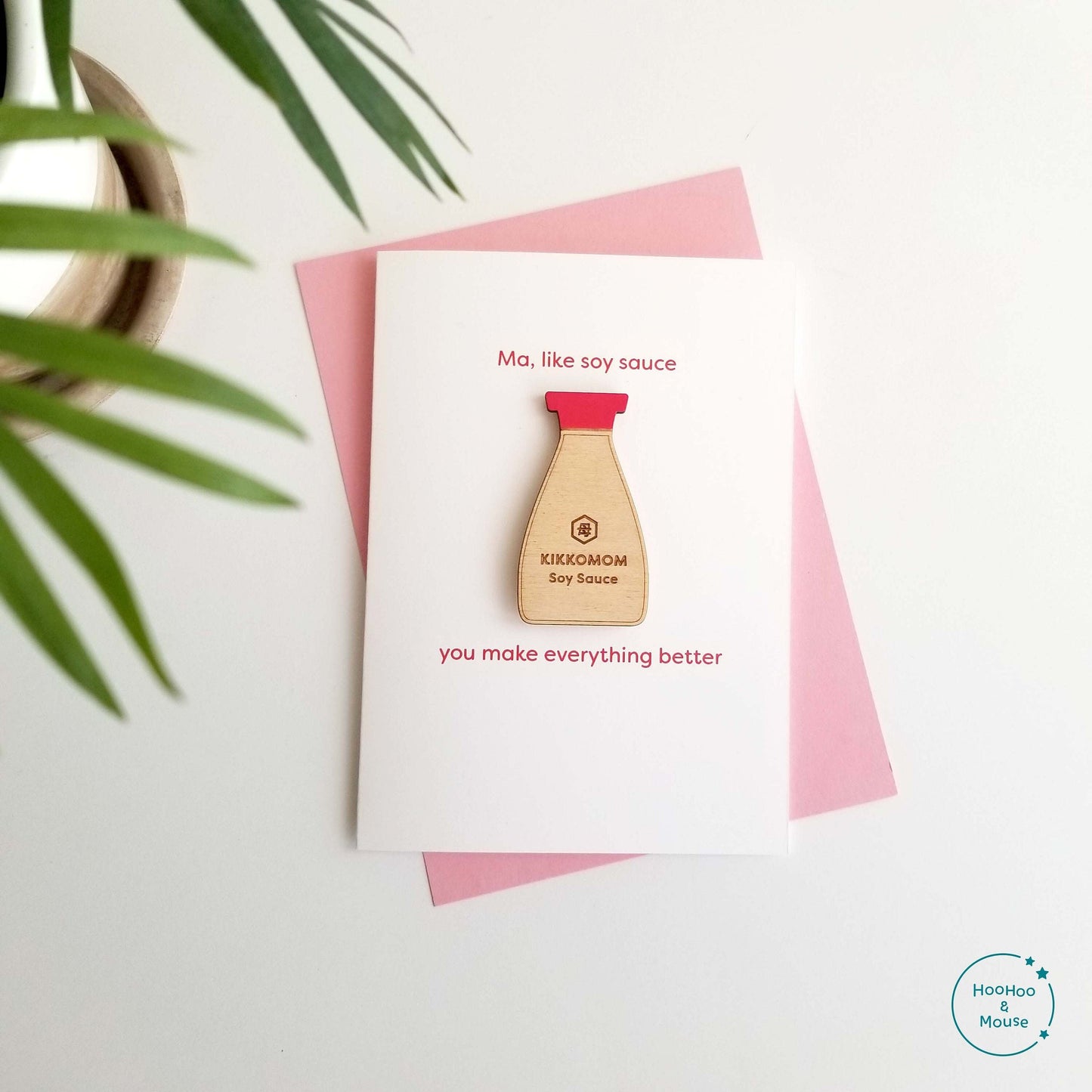 Soy Sauce "KikkoMOM" Card, with hand-painted magnet