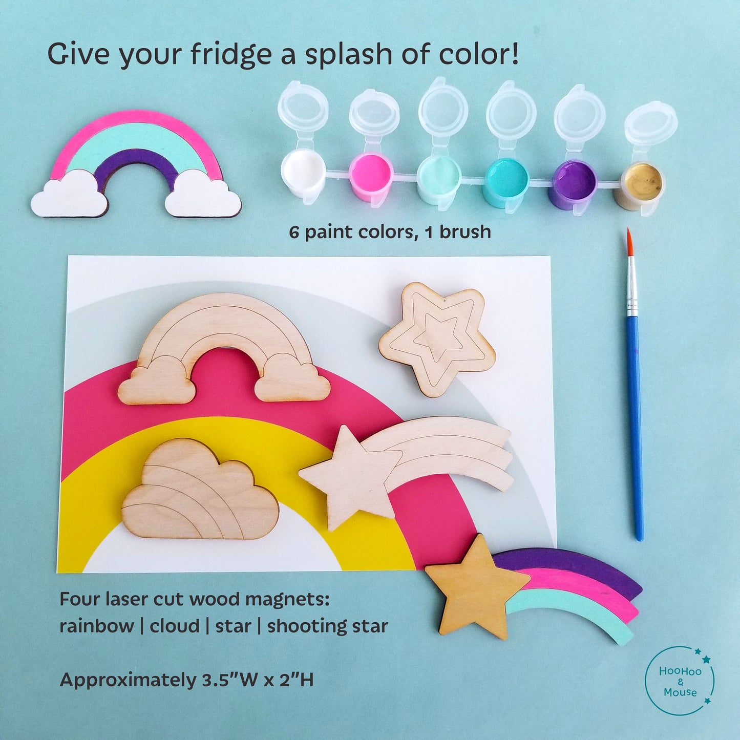 Rainbow Magnets Paint Kit, Set of 4