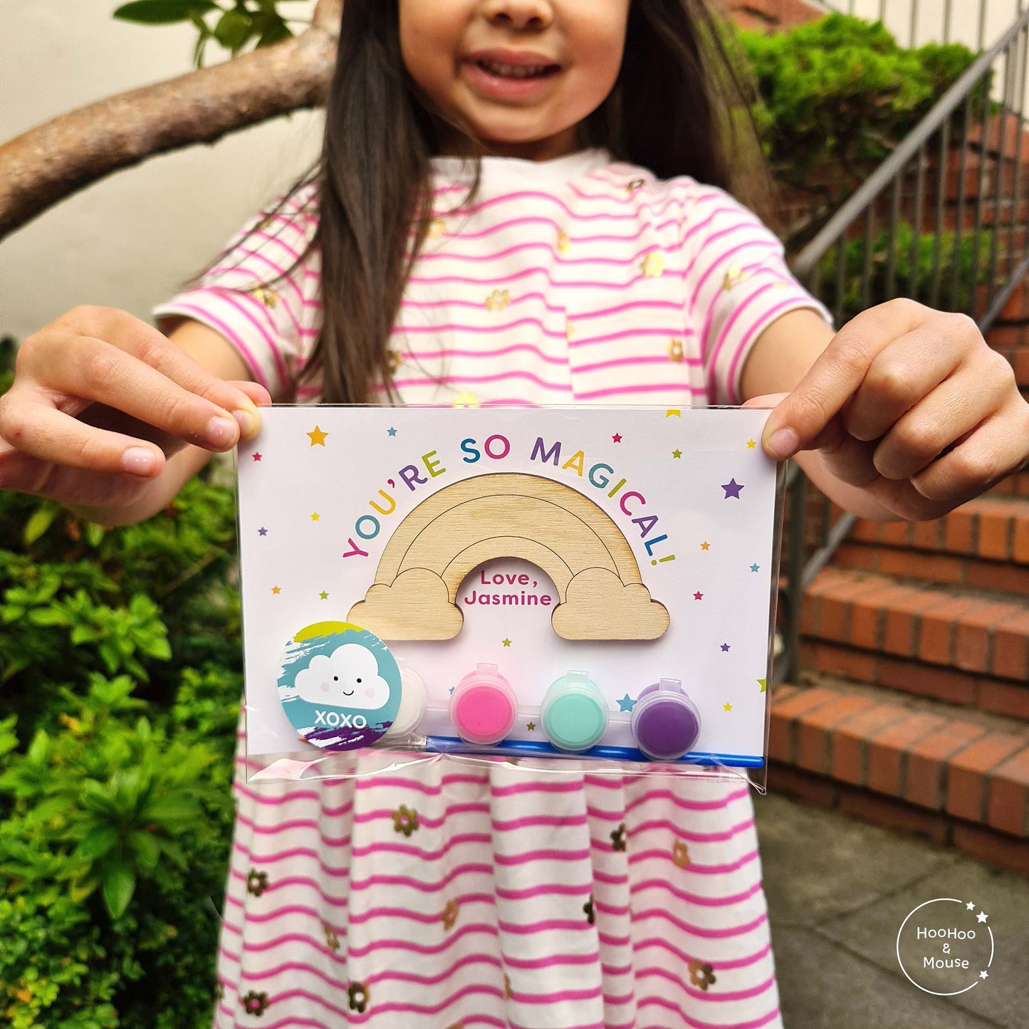 Rainbow Party Favor Paint Kit, personalized (Cloud Design)