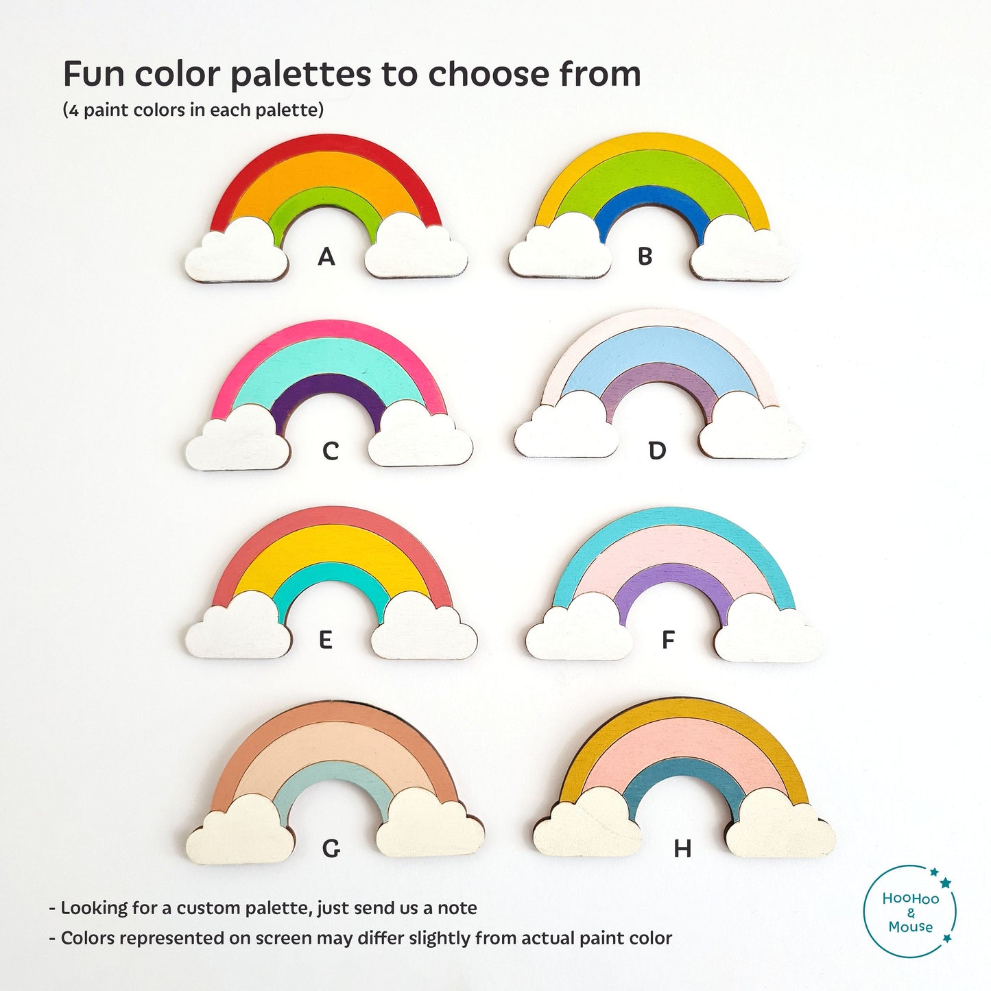 Rainbow Party Favor Paint Kit, personalized (Cloud Design)