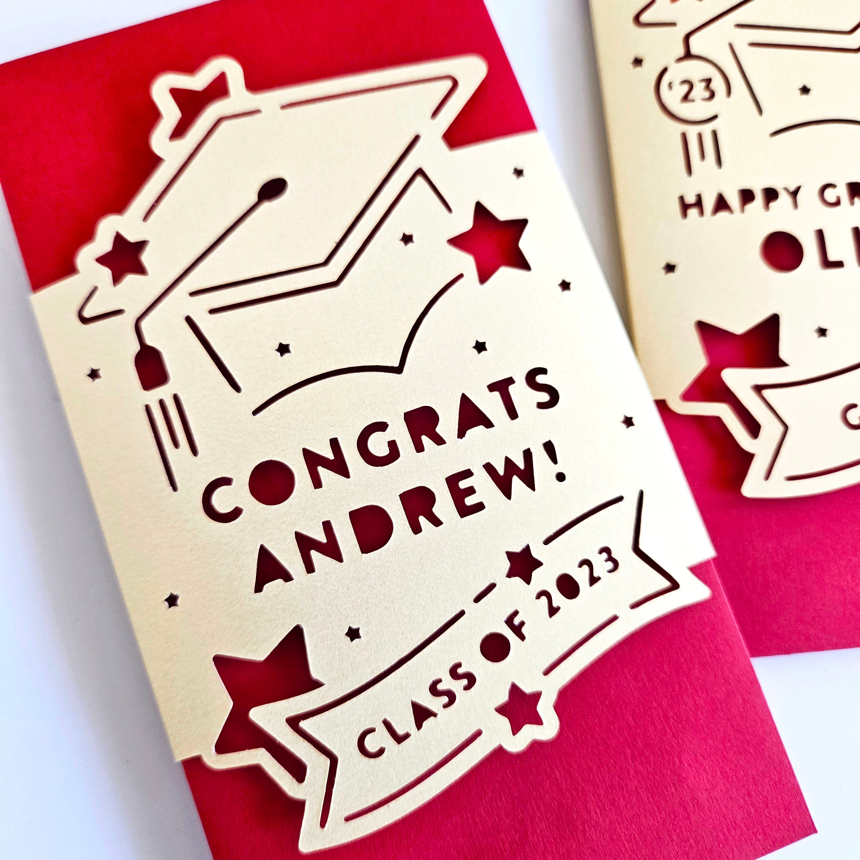 Happy Graduation Red Envelope, personalized – HooHoo And Mouse