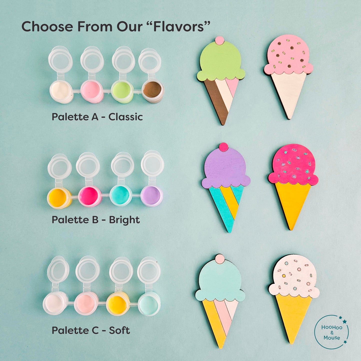 Ice Cream Party Favor Paint Kit, personalized