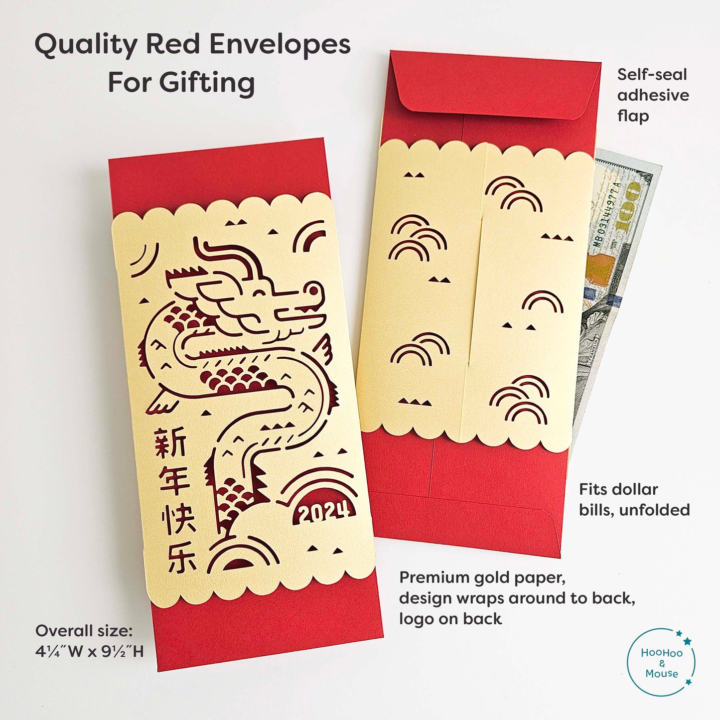 2024 Deluxe Dragon Chinese Red Envelope