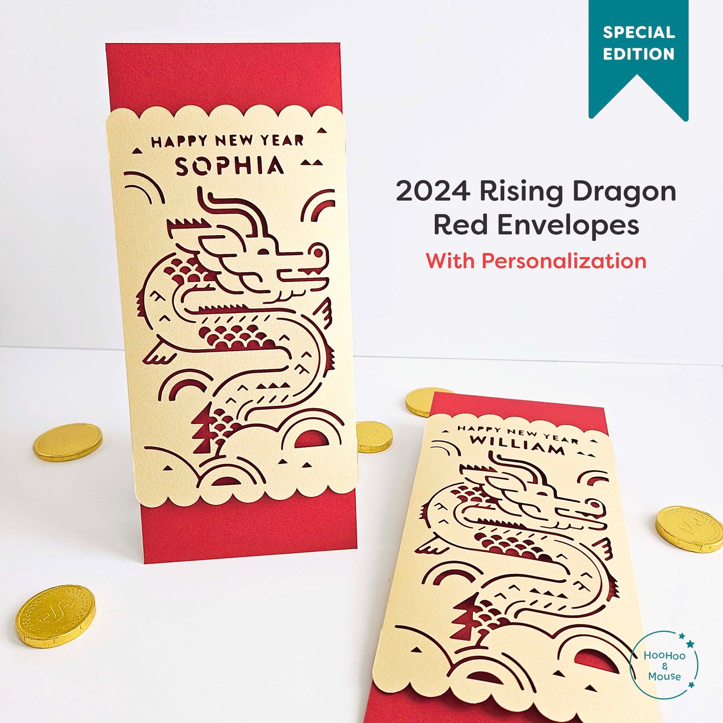 2024 Deluxe Dragon Red Envelope, personalized