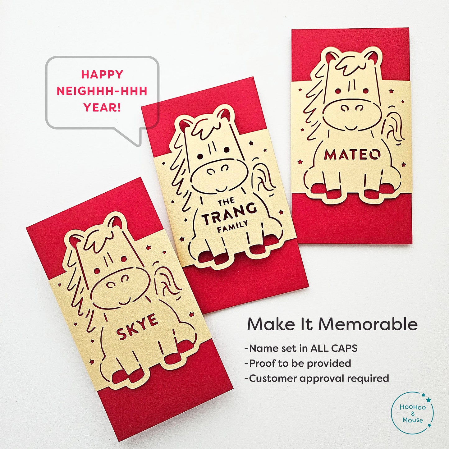 2026 Year of the Horse Red Envelope, PERSONALIZED