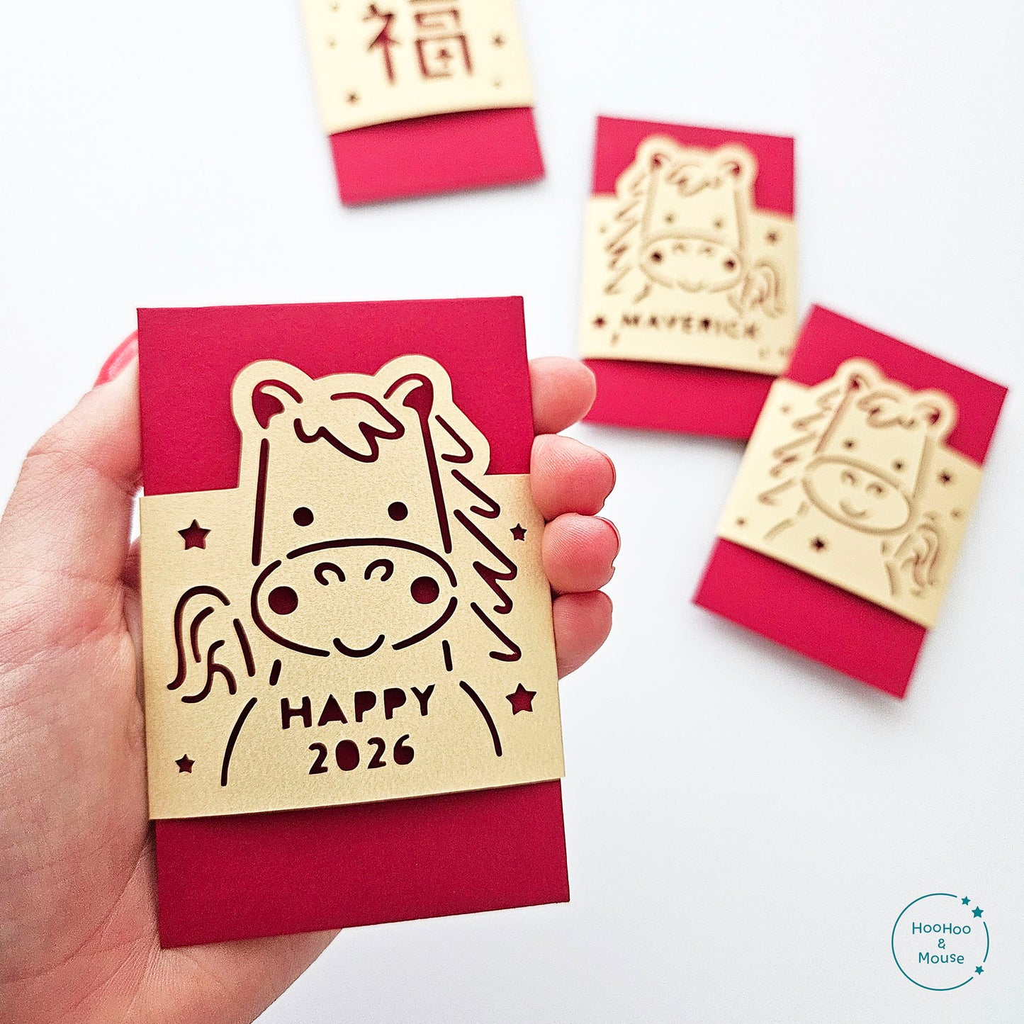2026 Ponies, Happy 2026 Mini Red Envelopes, Set of 3