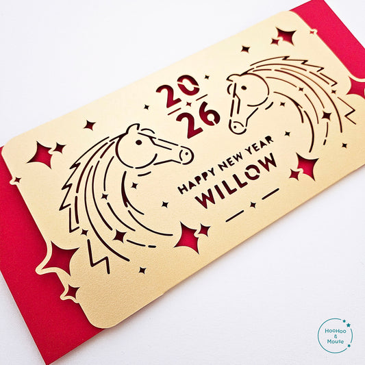 2026 Deluxe Horse Red Envelope, PERSONALIZED