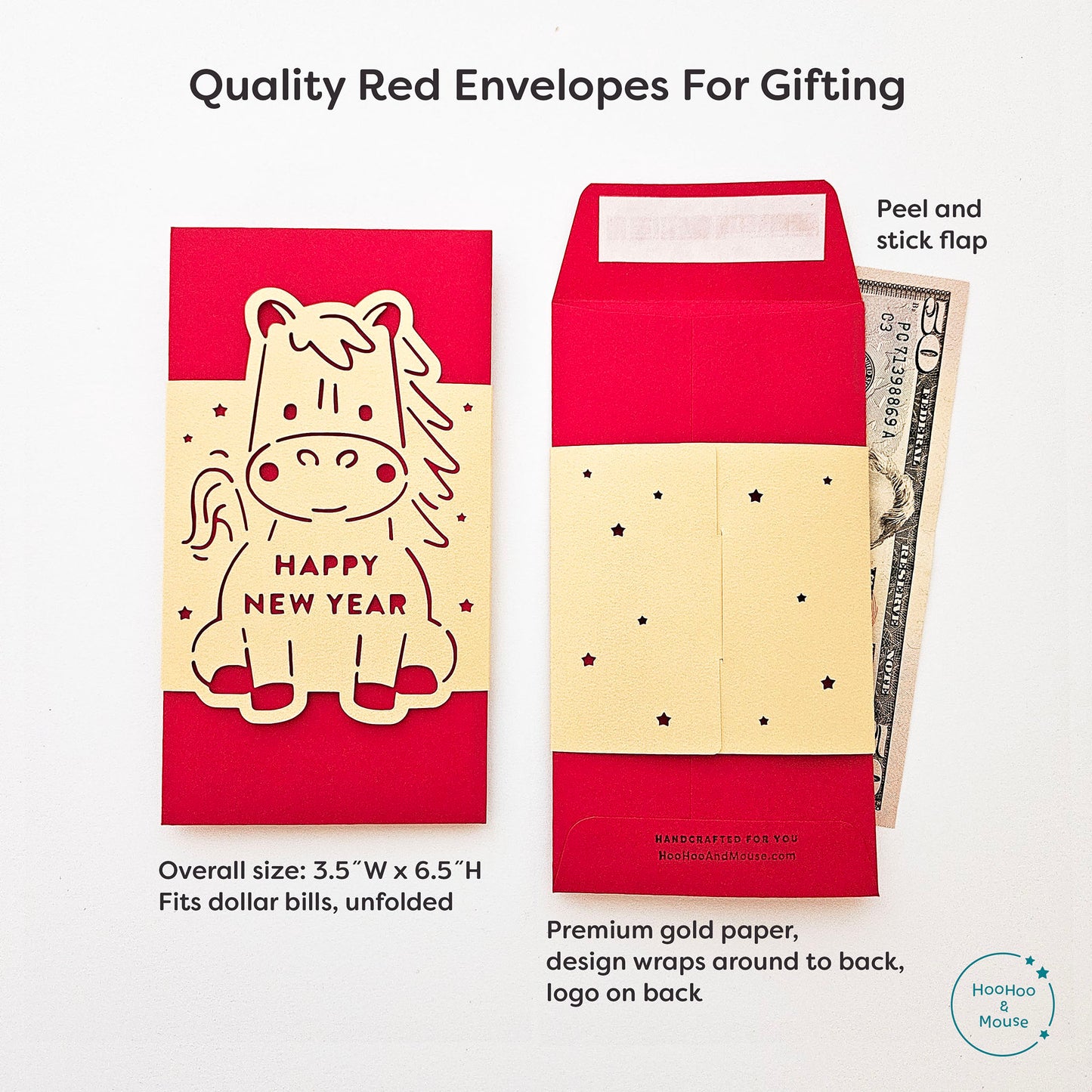 2026 Lunar New Year Red Envelopes, Set of 6 Designs