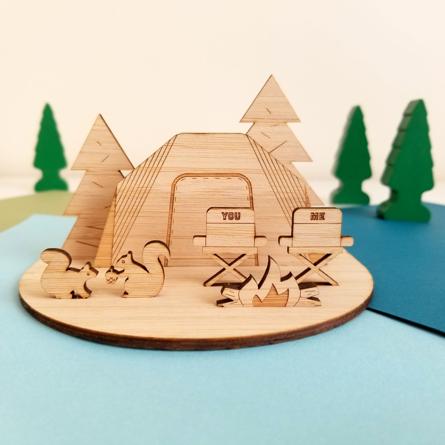 Our Love Is In-Tents Wood CardScape