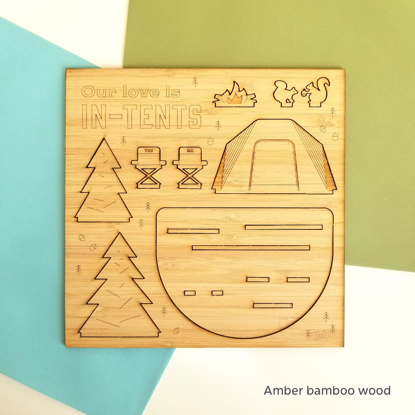Our Love Is In-Tents Wood CardScape