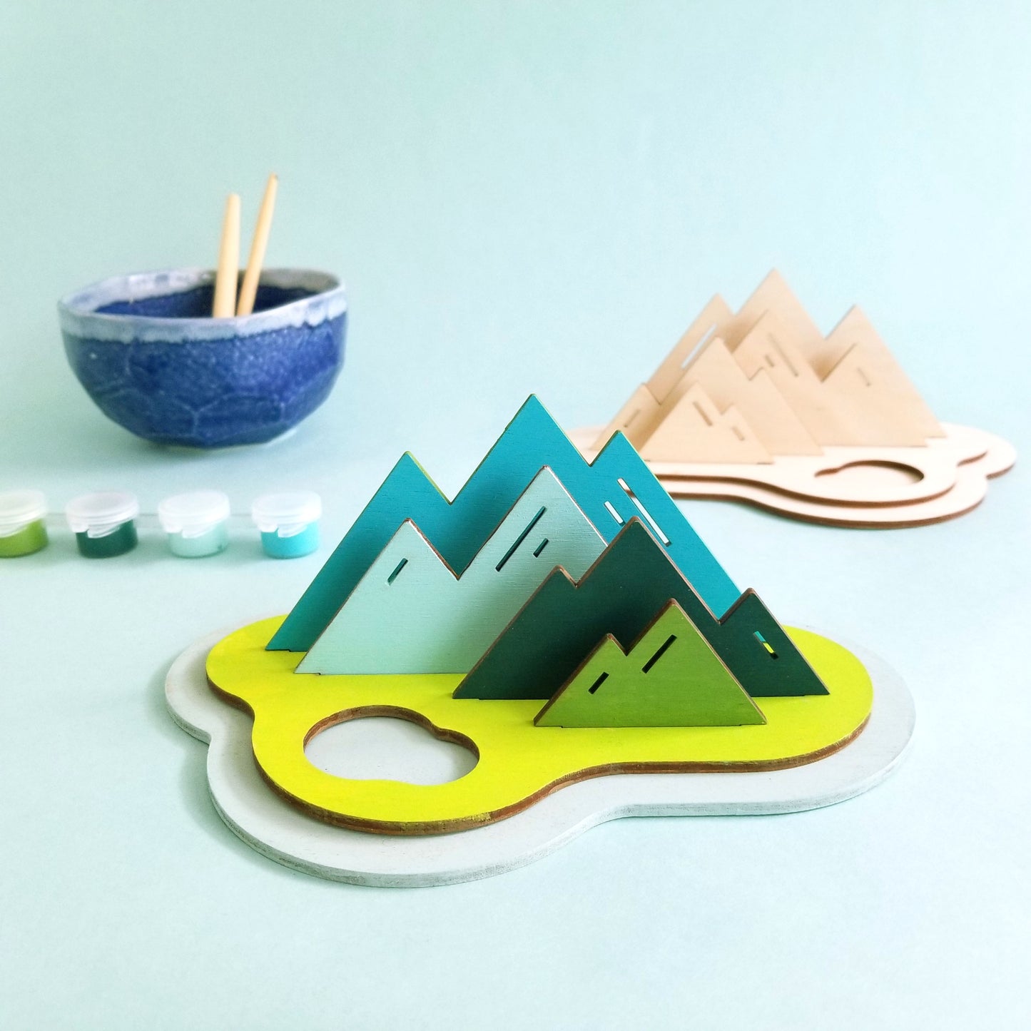 Wooden Mountain Landscape Paint Kit