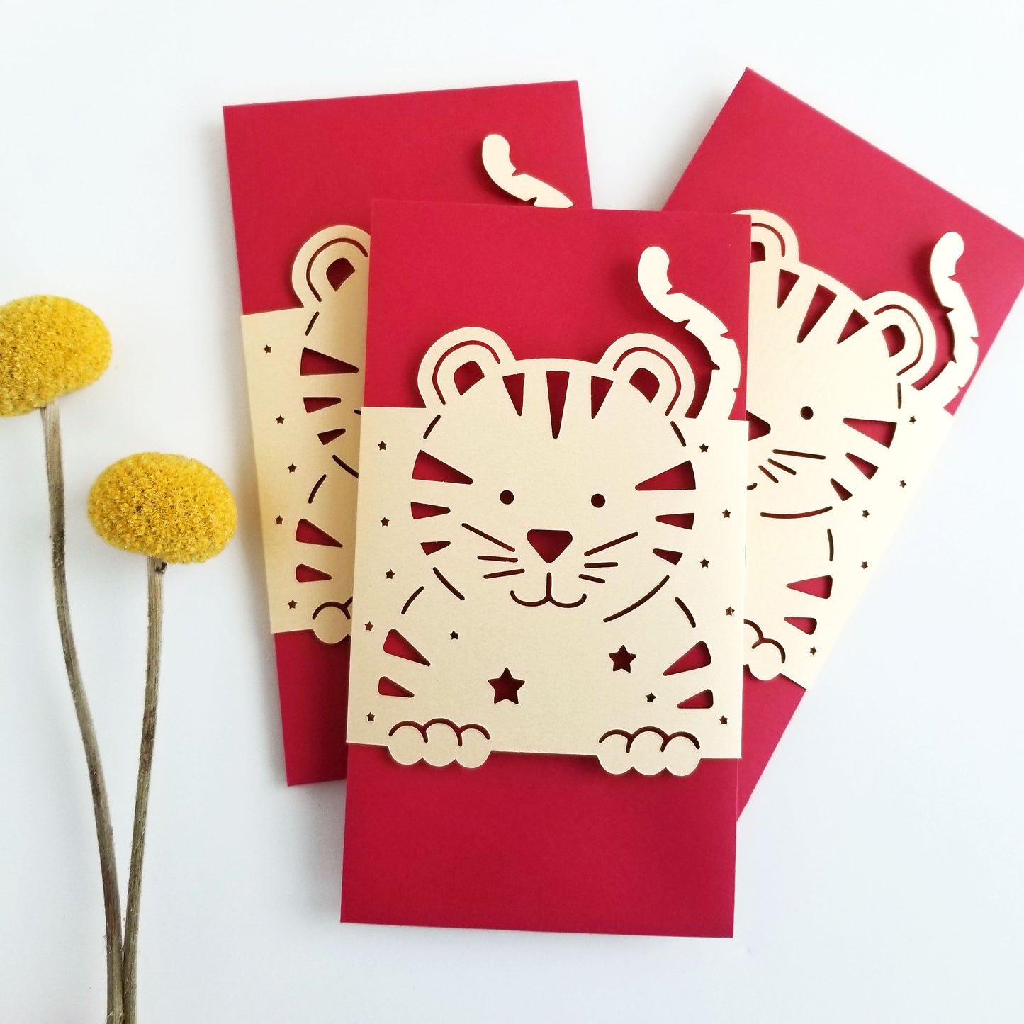 2022 Year of the Tiger Red Envelopes, Set of 3