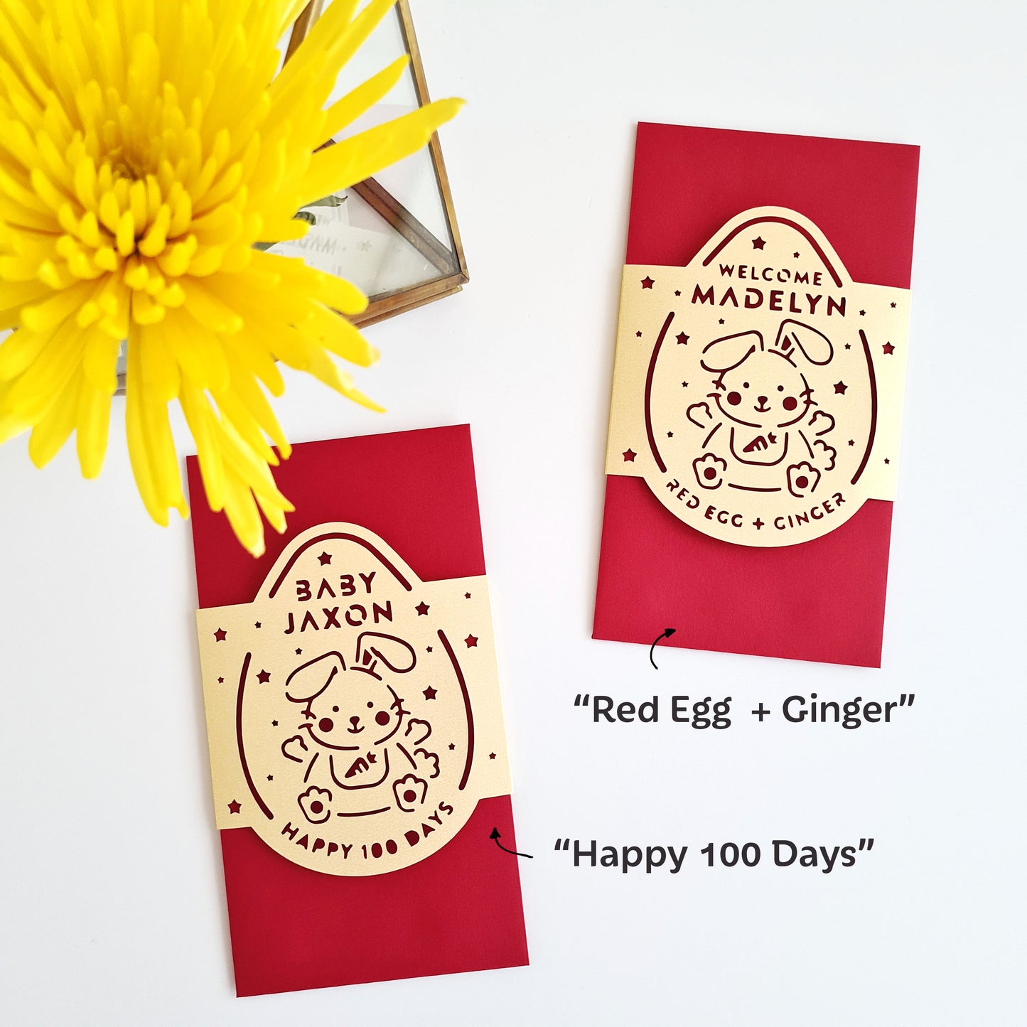 2023 Rabbit Red Egg and Ginger / 100 Days Red Envelope, personalized
