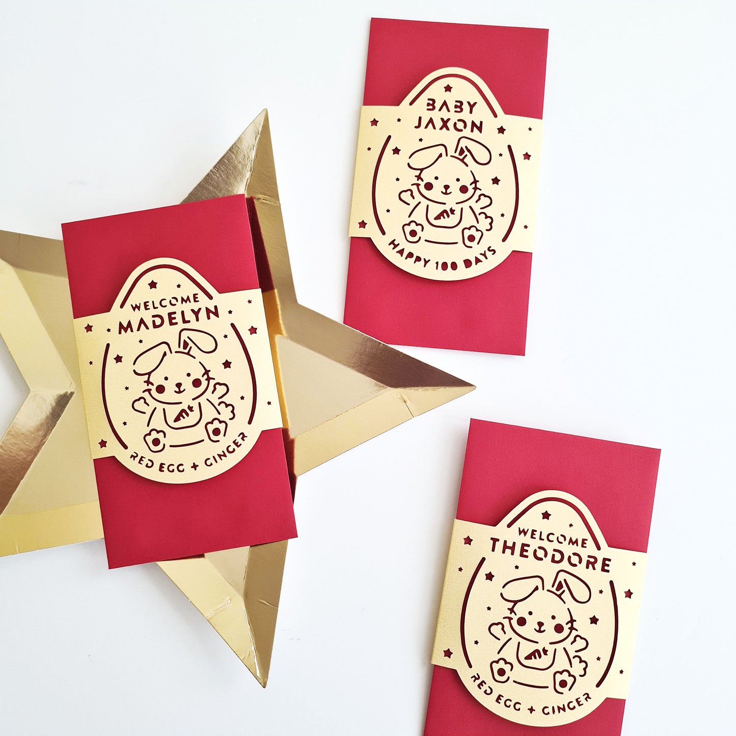 2023 Rabbit Red Egg and Ginger / 100 Days Red Envelope, personalized