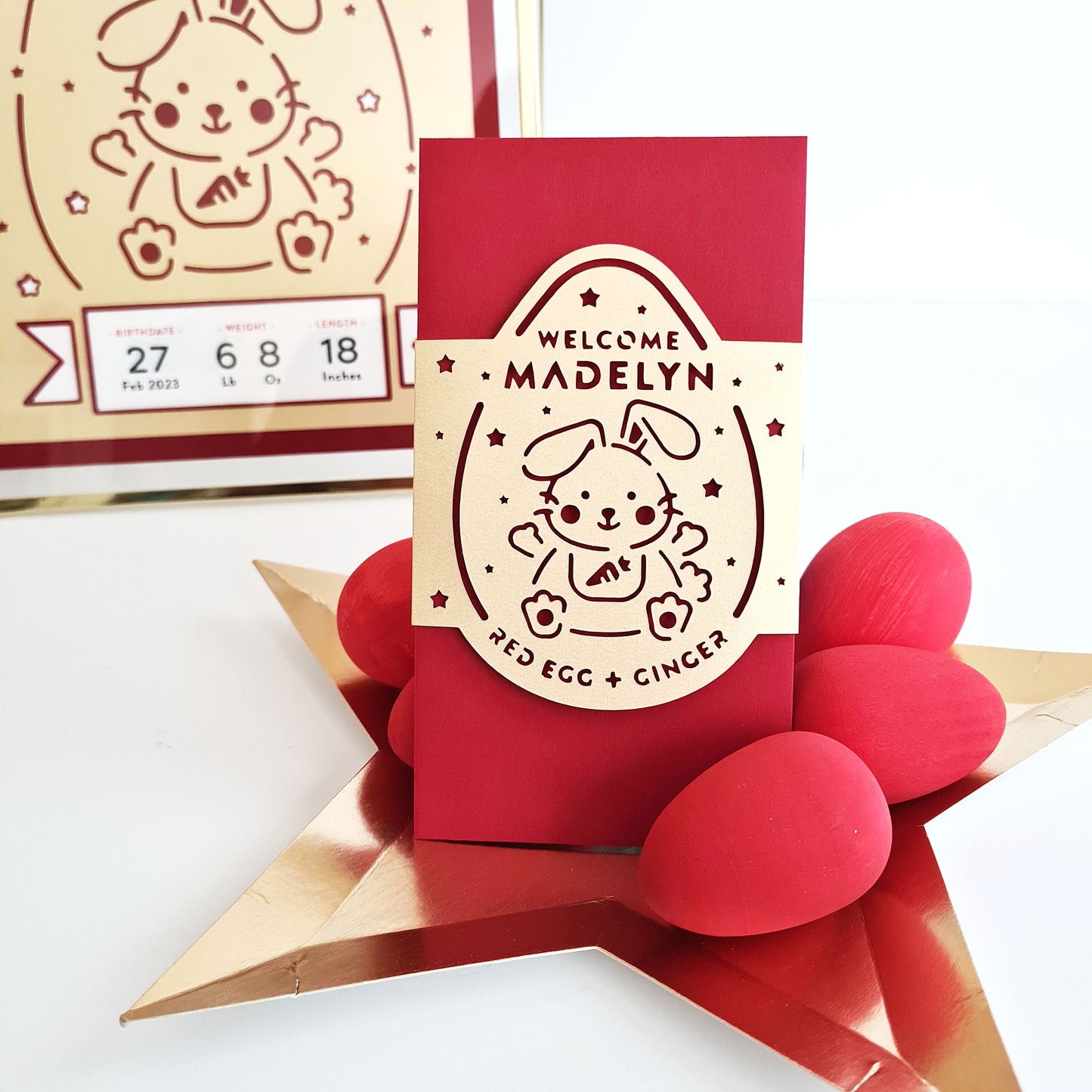 2023 Rabbit Red Egg and Ginger / 100 Days Red Envelope, personalized