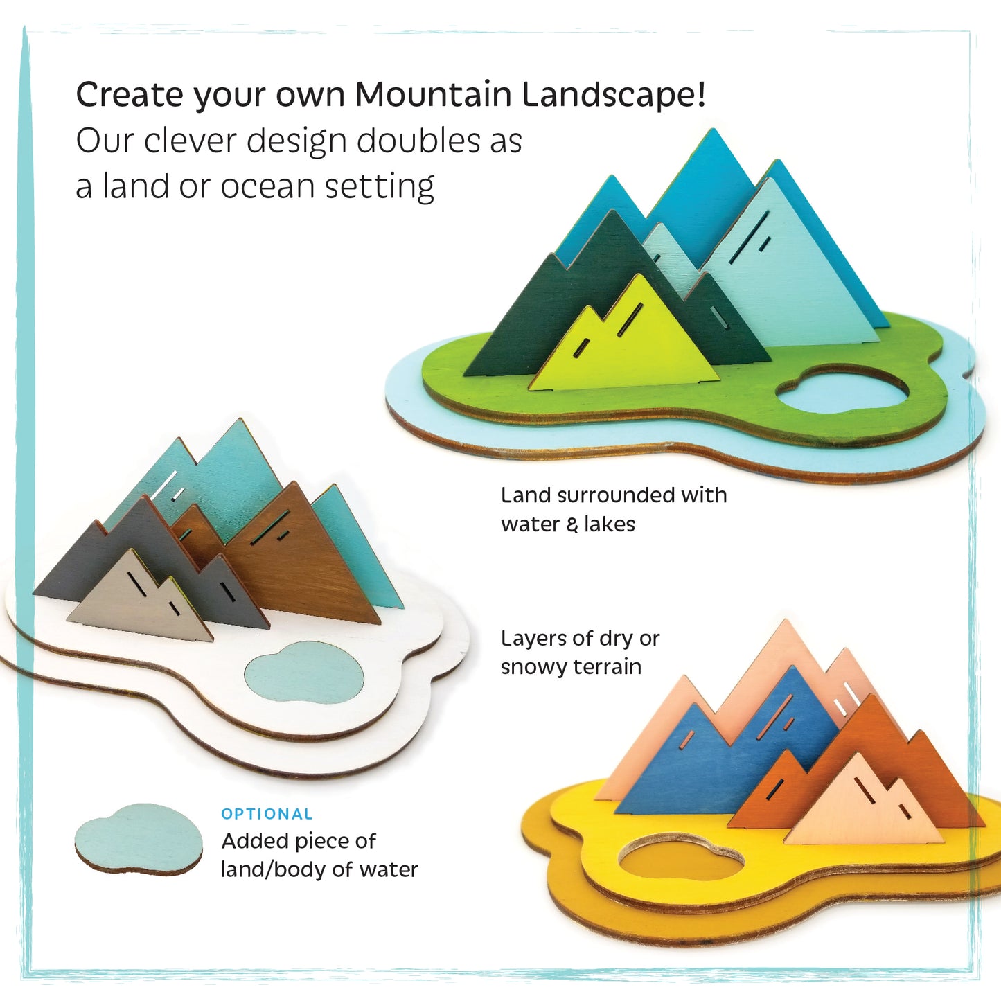 Wooden Mountain Landscape Paint Kit