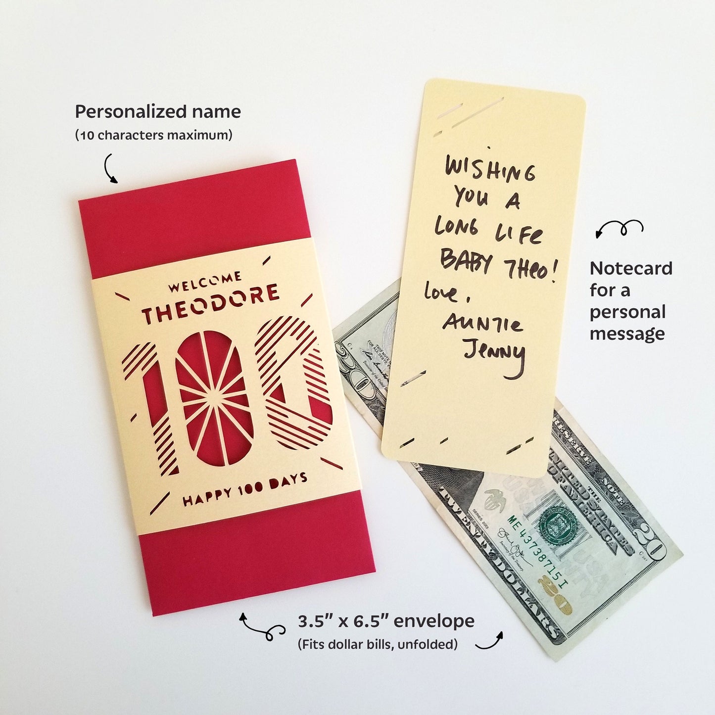100 Days Red Envelope, personalized