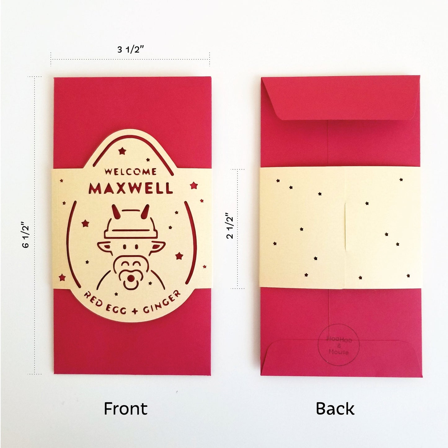 2021 Ox Red Egg & Ginger Red Envelope, personalized