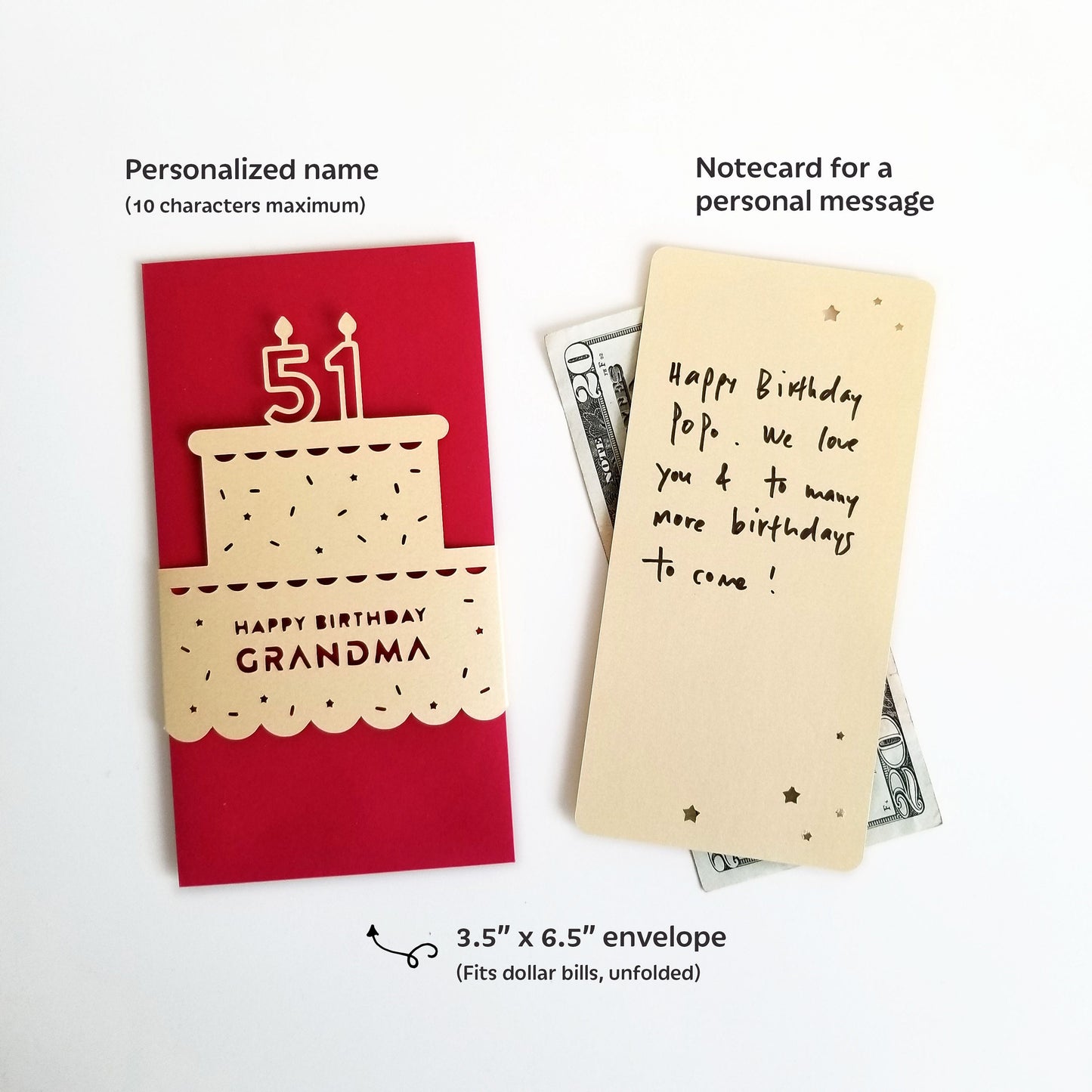 Happy Birthday Red Envelope, personalized