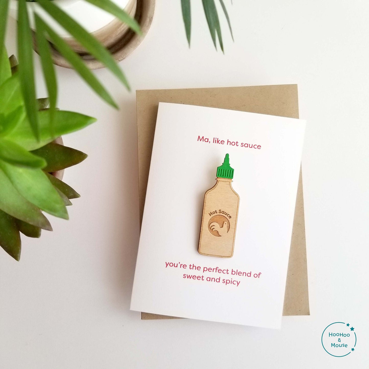 Hot Sauce Card, with hand-painted magnet